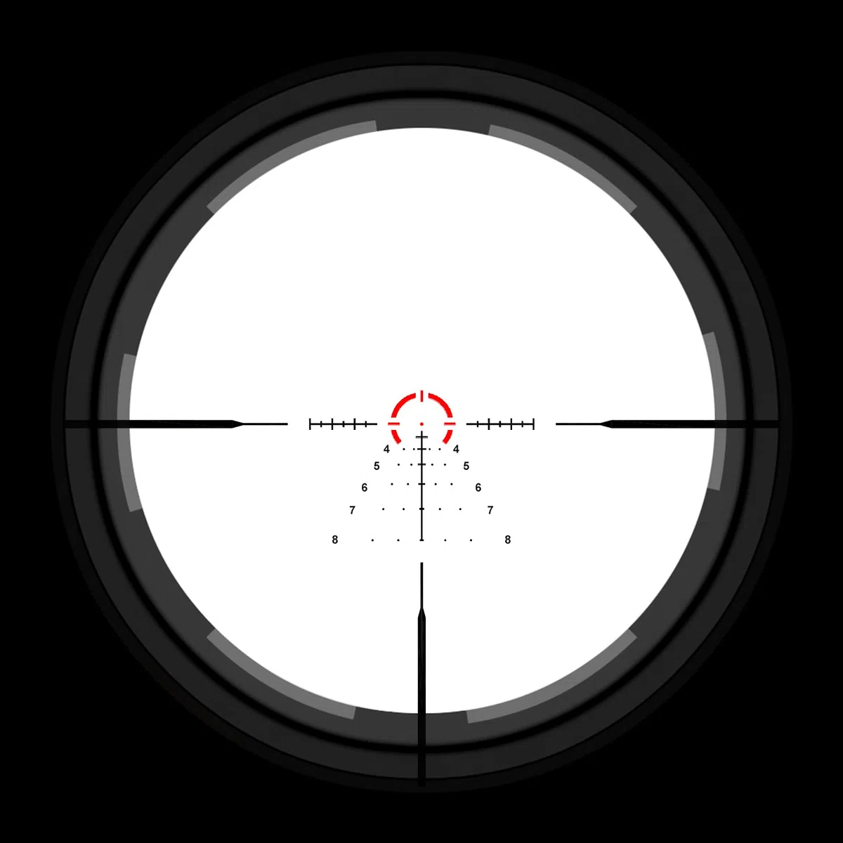 Paike 1.2-6x24 LPVO FFP Zielfernrohr, rot beleuchtetes BDC-Absehen, erste Bildebene, mit freitragender Montage