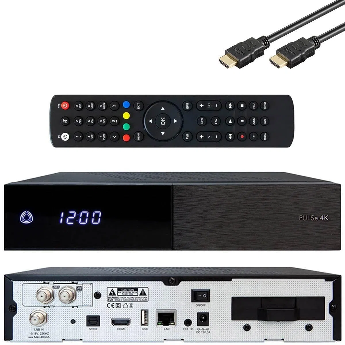 AB Pulse 4K UHD Sat Receiver (2X DVB-S2X Sat, Linux E2, PVR, H.265, HDR10, Ultra HD 2160p, 2 GB RAM & 8 GB Flash, USB 2.0, HDMI, CI, CA-Kartenleser, MicroSD-Slot, LAN, schwarz, 2TB)