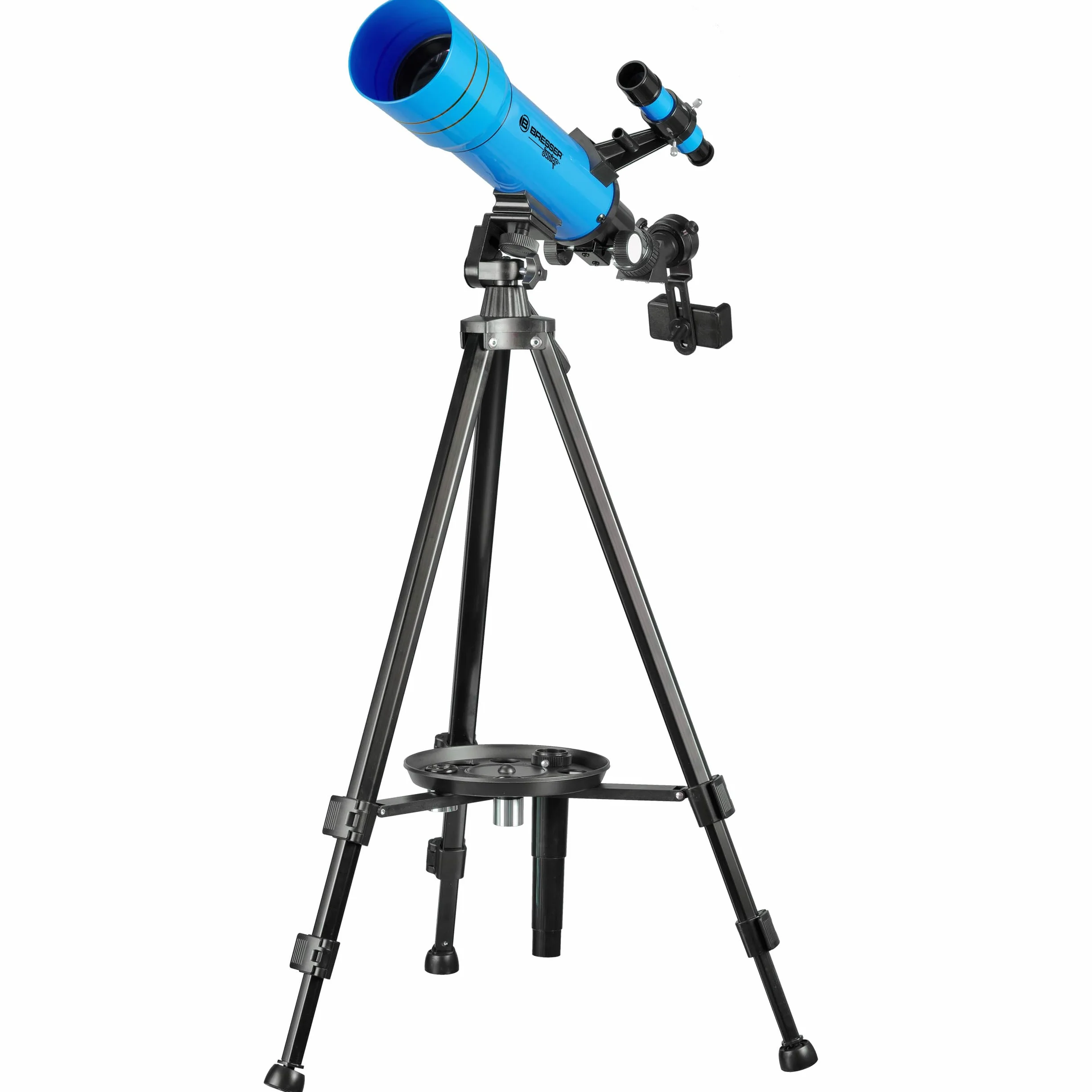 Bresser Junior Kinderteleskop 70/400 Linsenteleskop für Kinder ab 8 Jahren, Astronomie Einsteiger, Teleskop mit Rucksack, Zubehör & Smartphone-Halterung, Nachthimmel Beobachtung blau