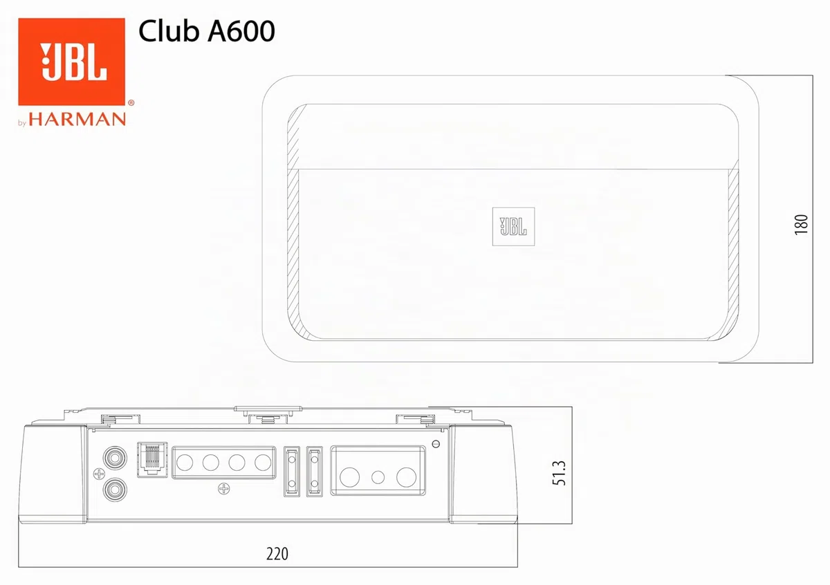 JBL Club A600 | Monoblock JBL Endstufe Auto 1-Kanal von Harman Kardon - Mono Subwoofer Auto Verstärker - 600 Watt Mono 1-Kanal für die Auto Bassbox