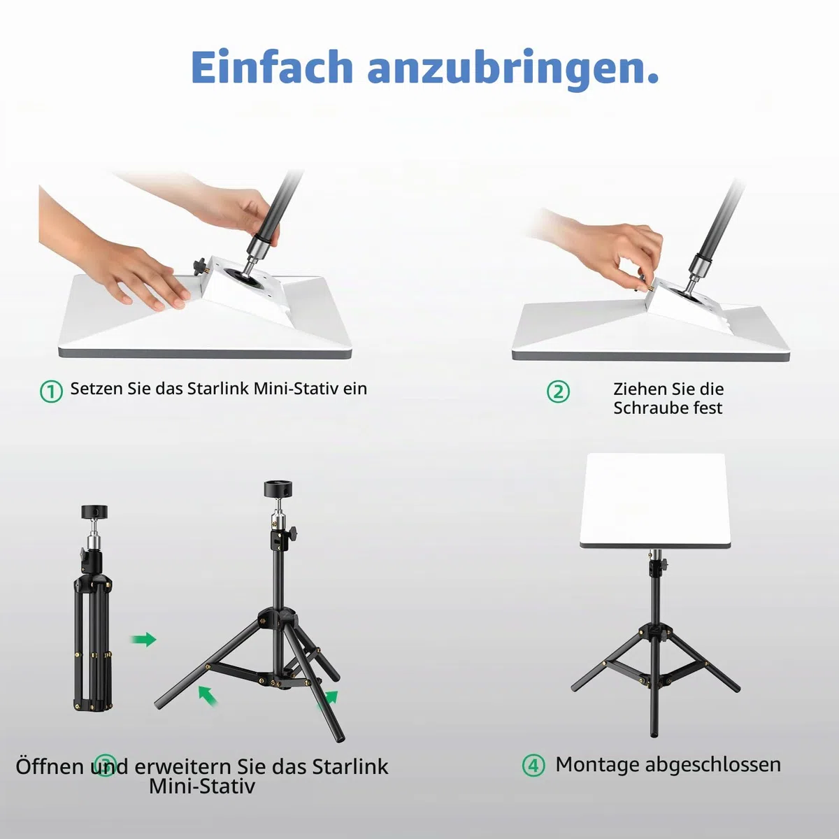 für Starlink Mini-Stativ, verstellbare Stativhalterung für Starlink Mini Dish, tragbares Ständer-Montageset für Star Link Mini-Zubehör für Outdoor-Camping, Wohnmobil