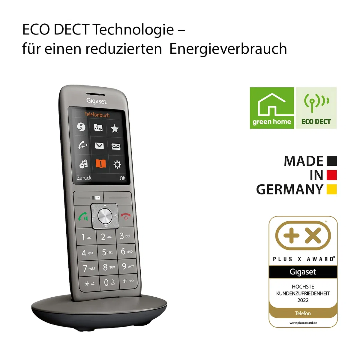 Gigaset CL660 - Schnurloses DECT-Telefon ohne Anrufbeantworter mit großem TFT-Farbdisplay - moderne Benutzeroberfläche, schlankes Design Telefon, anthrazit-metallic [Deutsche Version]