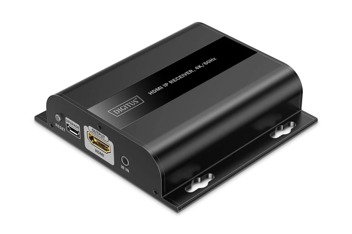 DIGITUS HDMI IP Extender Receiver DS-55351 UHD 4K 60Hz HDMI 2.0 200m Reichweite CAT 6 Schwarz