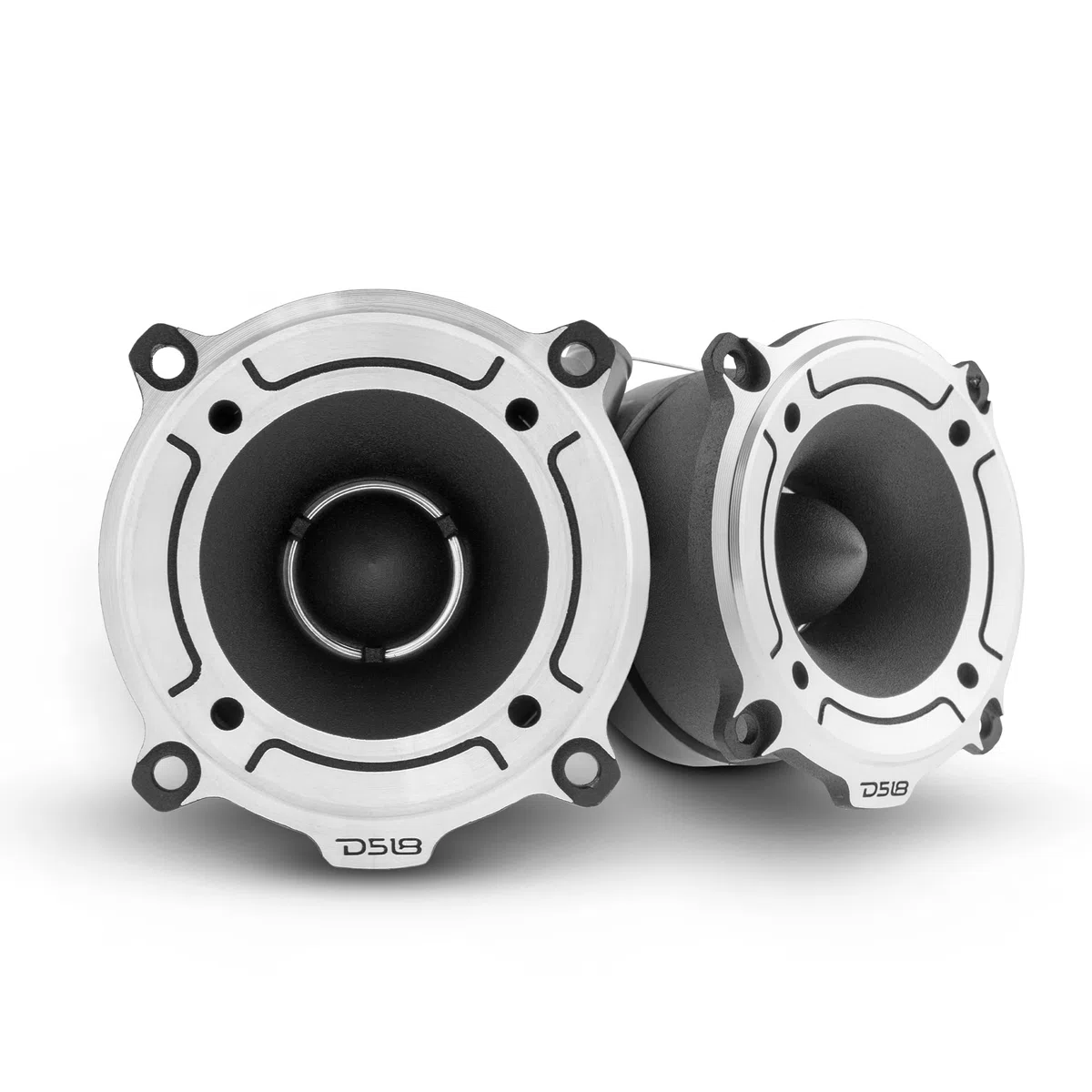DS18 PRO-TW120 Super Bullet Hochtöner in Silber, 7,6 cm Aluminiumrahmen und Membran, 240 W, max. 120 W RMS 4 Ohm, eingebaute Frequenzweiche – Pro-Hochtöner sind die besten auf dem professionellen