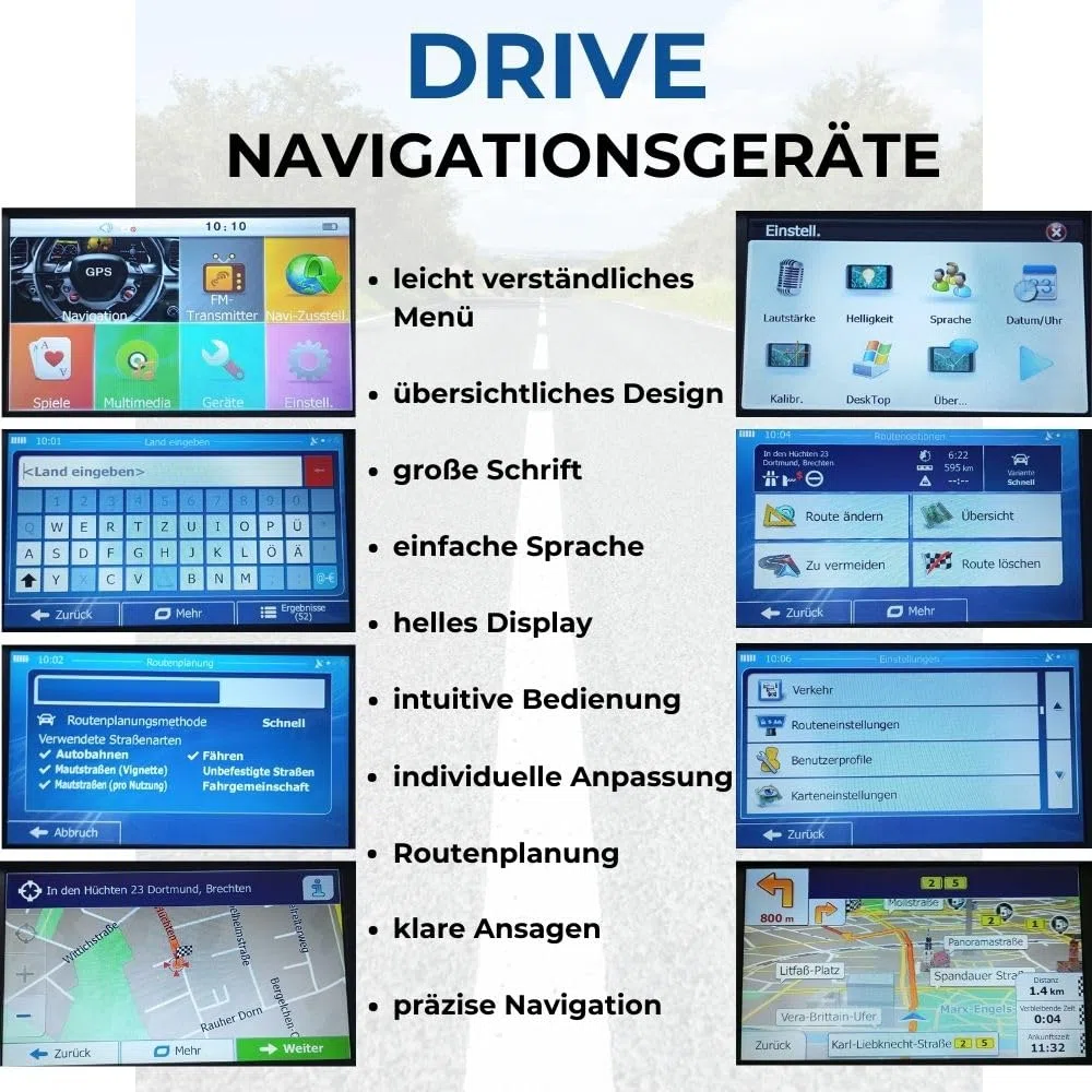 sehr großes 9 Zoll Wohnmobil GPS Navigationsgerät Drive-9.0 Display gut lesbar Touchscreen lebenslange Updates