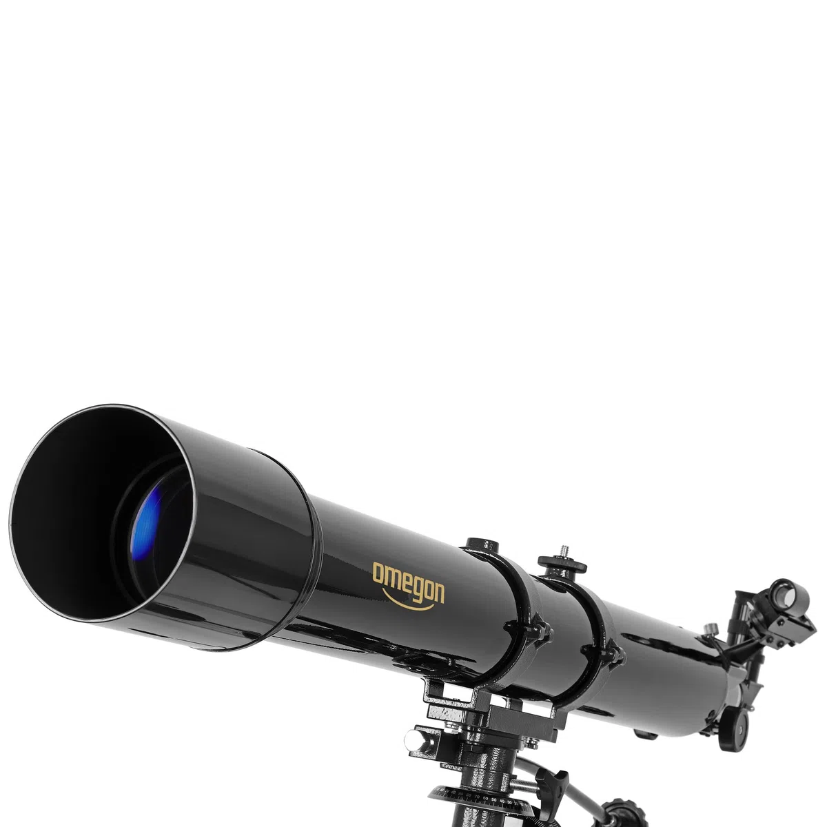 Omegon Teleskop AC 90/1000 EQ-2 | Refraktor für Einsteiger & Fortgeschrittene | 90mm Öffnung | 1000mm Brennweite | präzise EQ-2 Montierung | Mond- & Planetenbeobachtung