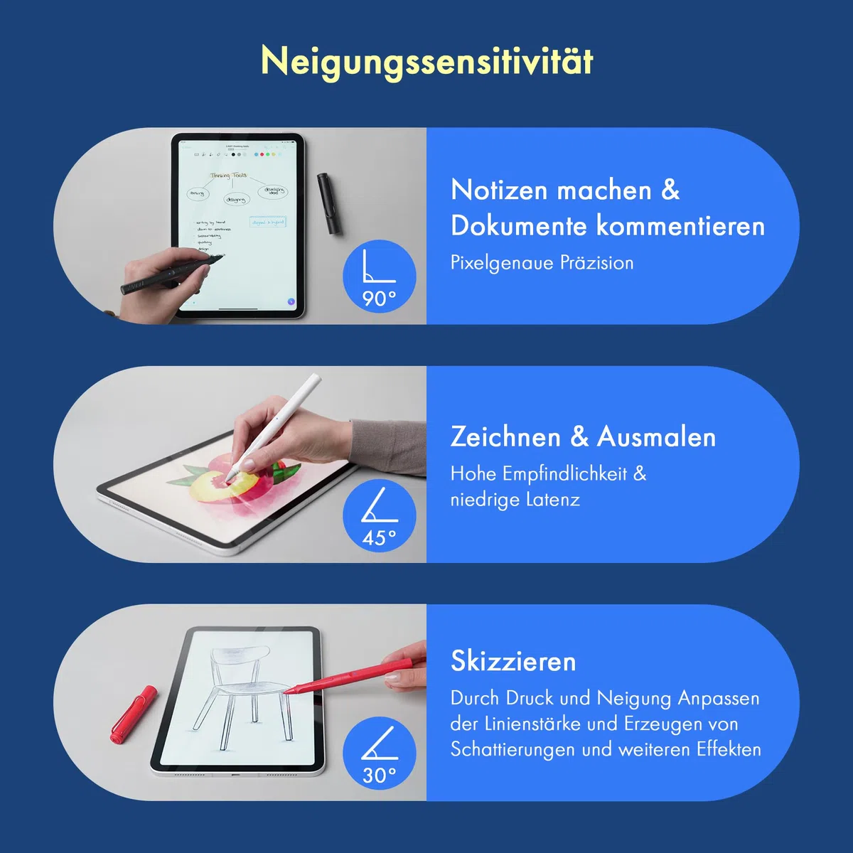 LAMY Safari Note+ Steel Black iPad Stift – Stylus Pen mit Palm Rejection, Neigungssensitivität & ergonomischen Griff – kompatibel mit verschiedenen iPad Modellen – bis zu 10 Stunden Akkulaufzeit