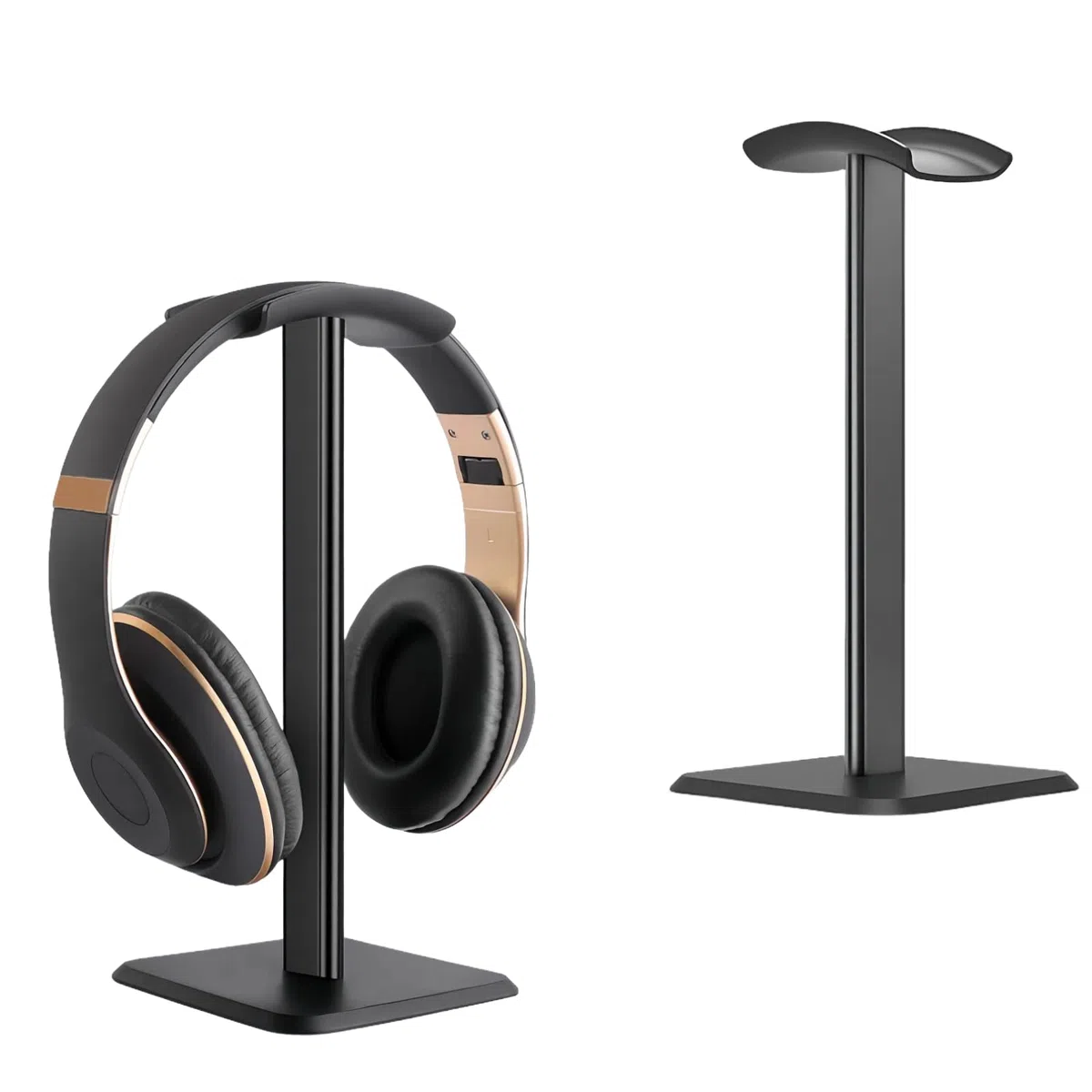 Kiuiom Abnehmbare Kopfhörer Ständer,Kopfhörerhalter,Kopfhörer Halterung Schreibtisch,Headset Ständer,Gaming-Headset-Halter mit TPU Rutschfestem Silikon für Alle Kopfhörergrößen (Schwarz)
