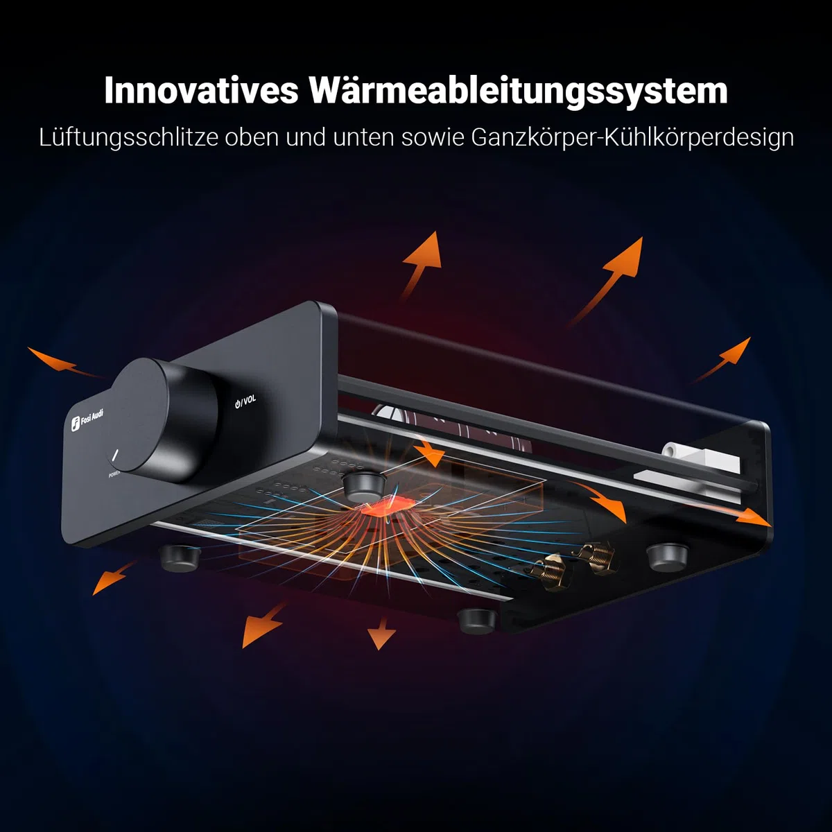 Fosi Audio V3 HiFi Verstärker 600Watt, TPA3255 Mini 2.0CH Klass-D Stereo Verstärker 300W x 2, Amplifier für Leutsprecher, inkl. 48V/5A Stromversorgung