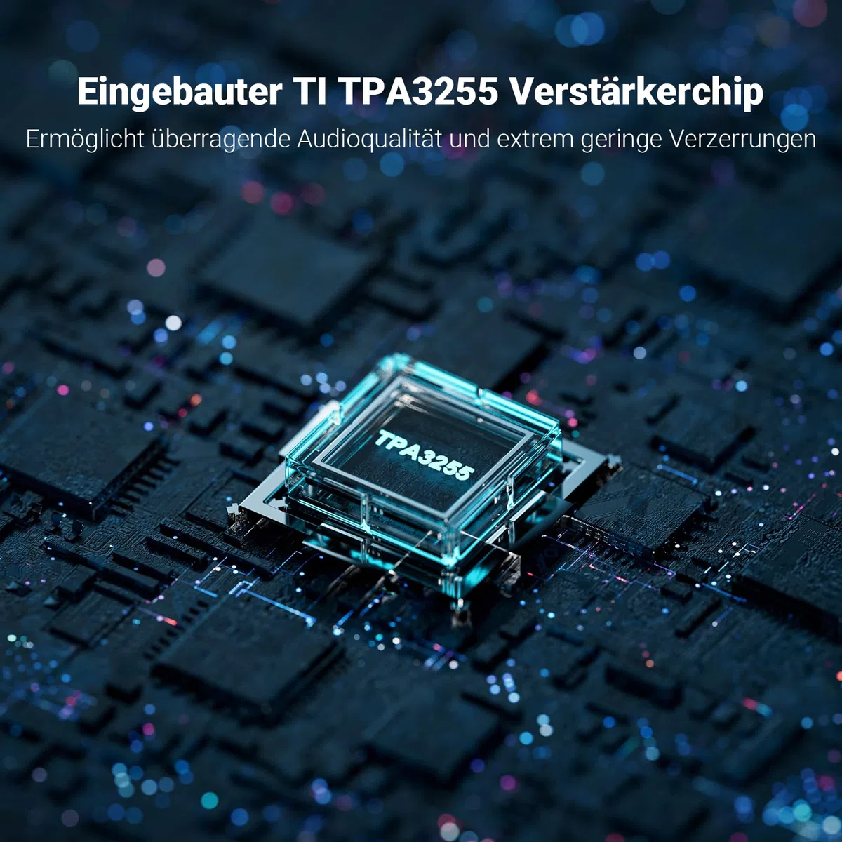 Fosi Audio V3 HiFi Verstärker 600Watt, TPA3255 Mini 2.0CH Klass-D Stereo Verstärker 300W x 2, Amplifier für Leutsprecher, inkl. 48V/5A Stromversorgung