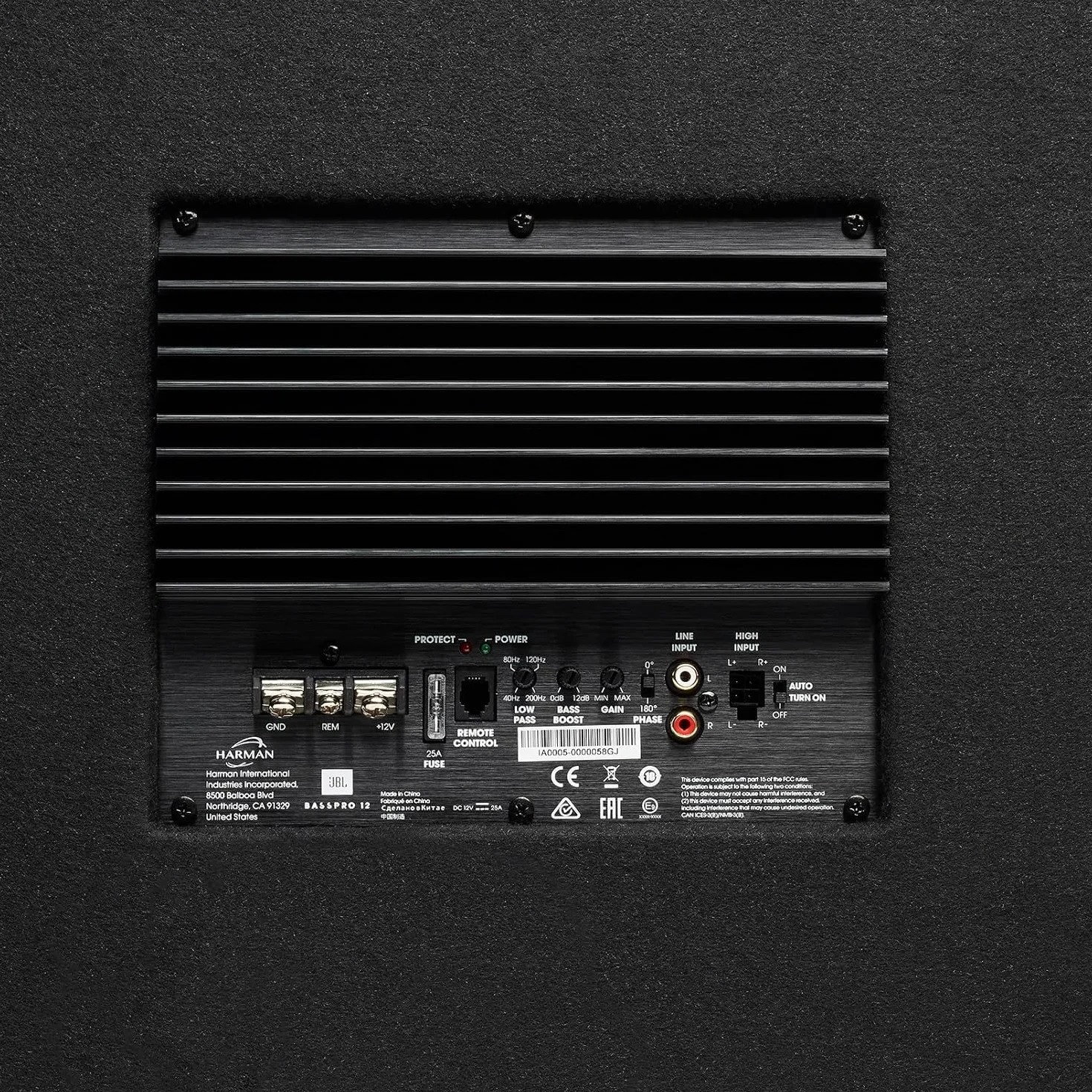 JBL BassPro 12 Aktiv Subwoofer Auto Set - Bassreflex Woofer JBL box groß 30 cm, 450 Watt verstärker Auto Soundsystem und Car hifi Bassbox Gehäuse