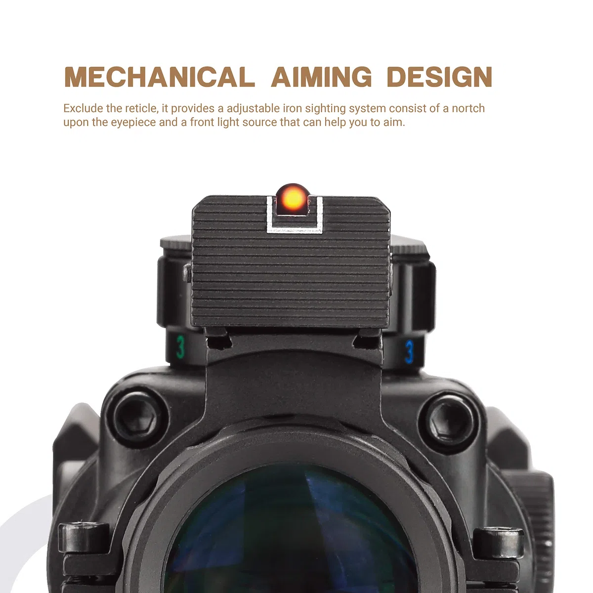ESSLNB Zielfernrohr 4x32mm Airsoft Red Dot Visier Leuchtpunktvisier mit Fiberoptik und 11mm/22mm Montage für Luftgewehr Jagd Softair und Armbrust