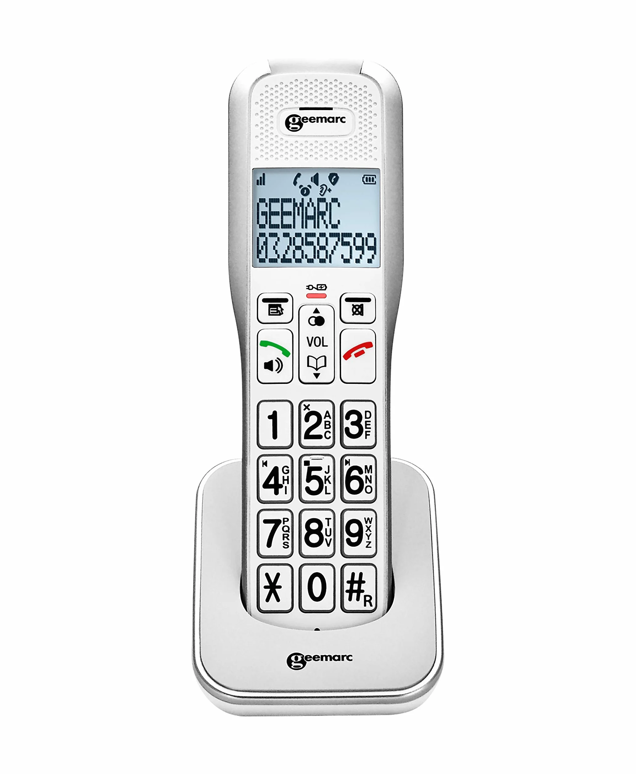 Geemarc Amplidect 595 HS - Zusätzliches Mobilteil mit verstärkter Empfangslautstärke für die Amplidect 595 und 595 U.L.E Reihe - Basisstation Erforderlich - Mittlerer bis schwerer Hörverlust