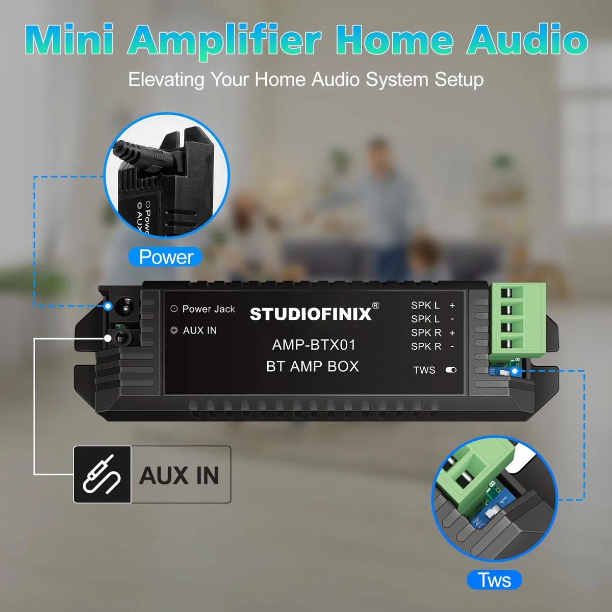 STUDIOFINIX 3"-Marine-Bluetooth-Lautsprecher für Boot, Motorrad, Whirlpool, SPA – 140W wasserdicht (Schwarz)
