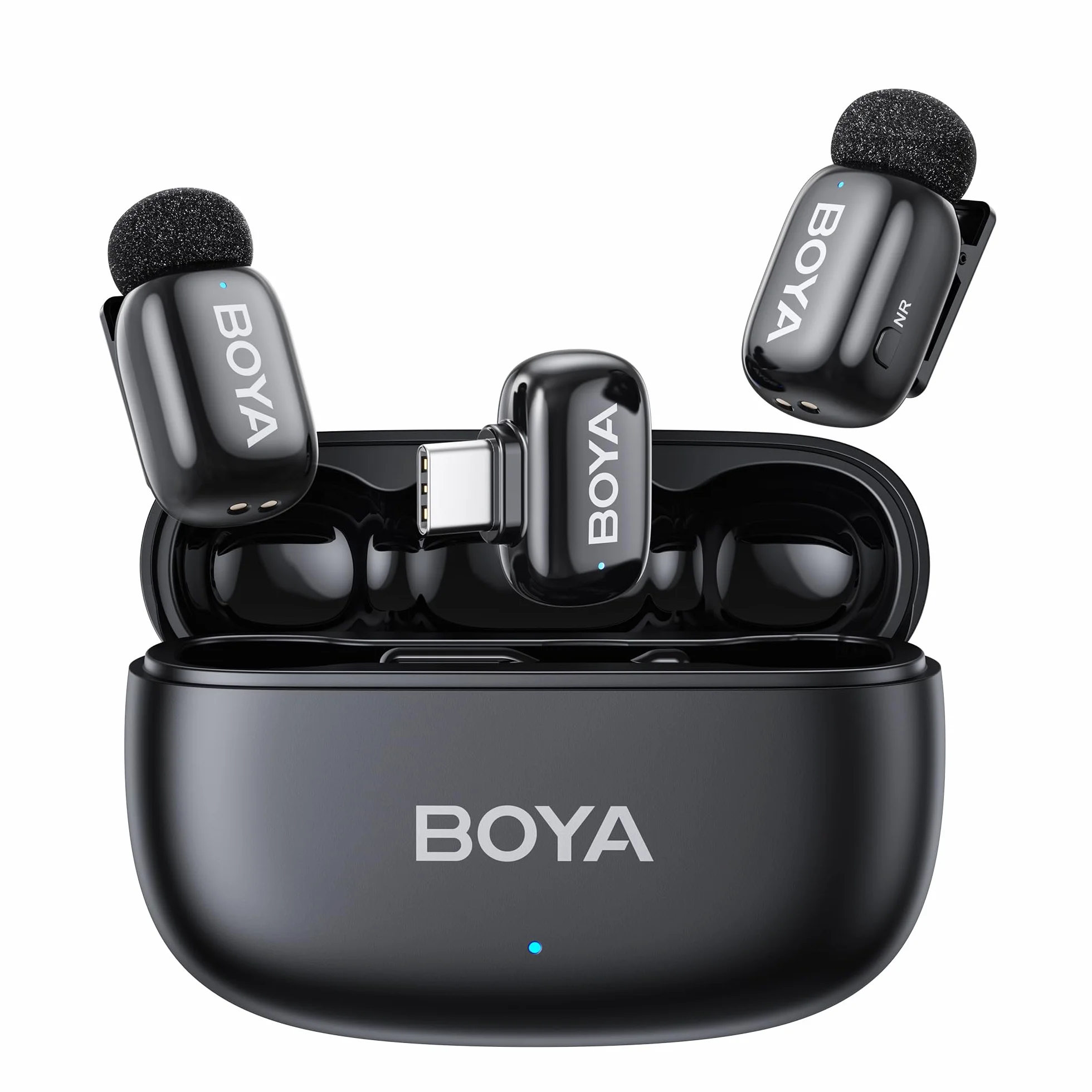 BOYA MINI 2 Mikrofon Handy, 48kHz/24Bit, 100m, 30h, USB-C, Kabelloses Lavalier-Mikrofon für iPhone 15 16 17 Serie, Android