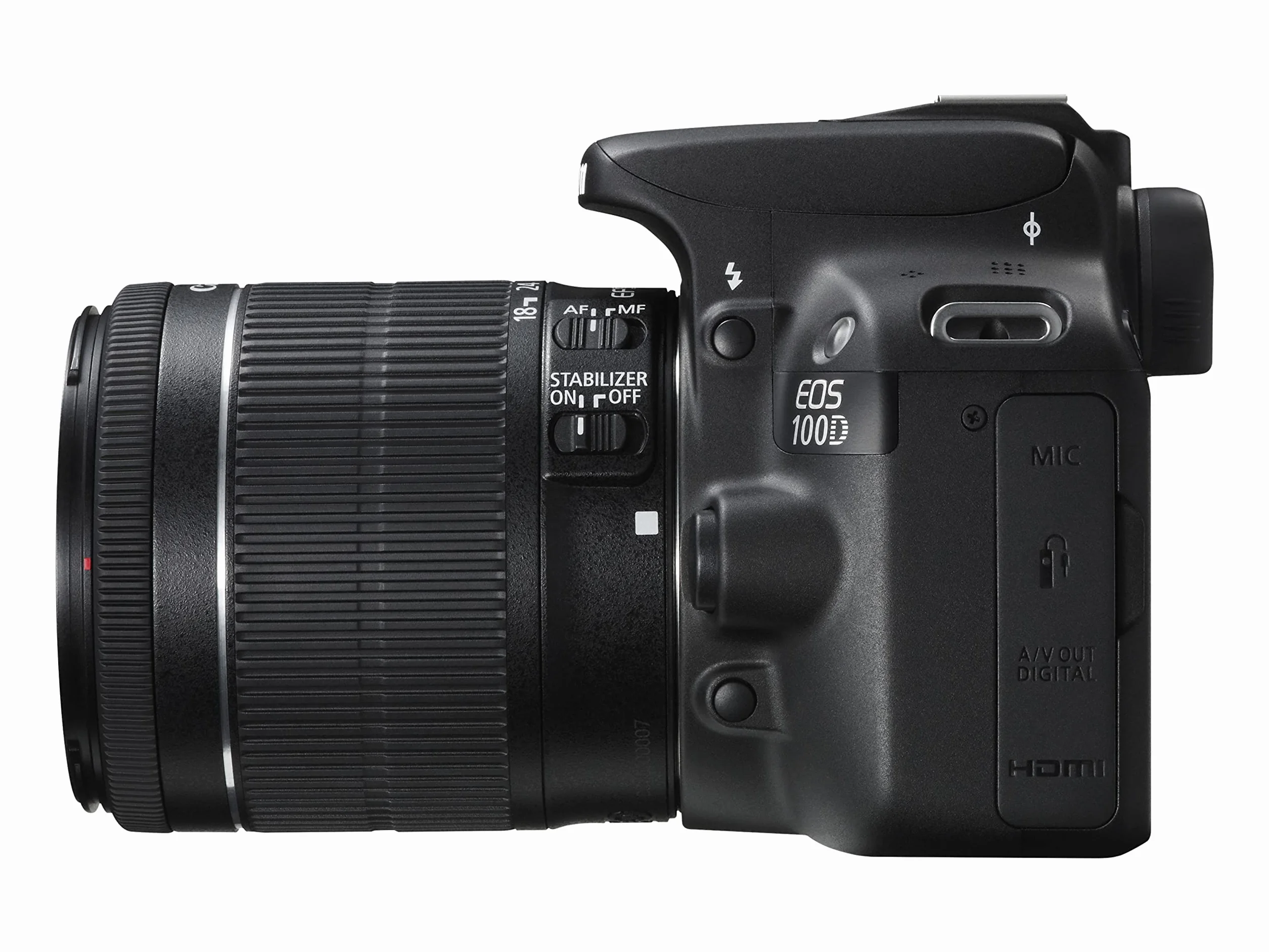 Canon EOS 100D DSLR-Kamera mit EF-S 18-55 mm III-Objektiv, 18 MP, CMOS-Sensor, 7,6 cm (3 Zoll) Touchscreen LCD, Schwarz