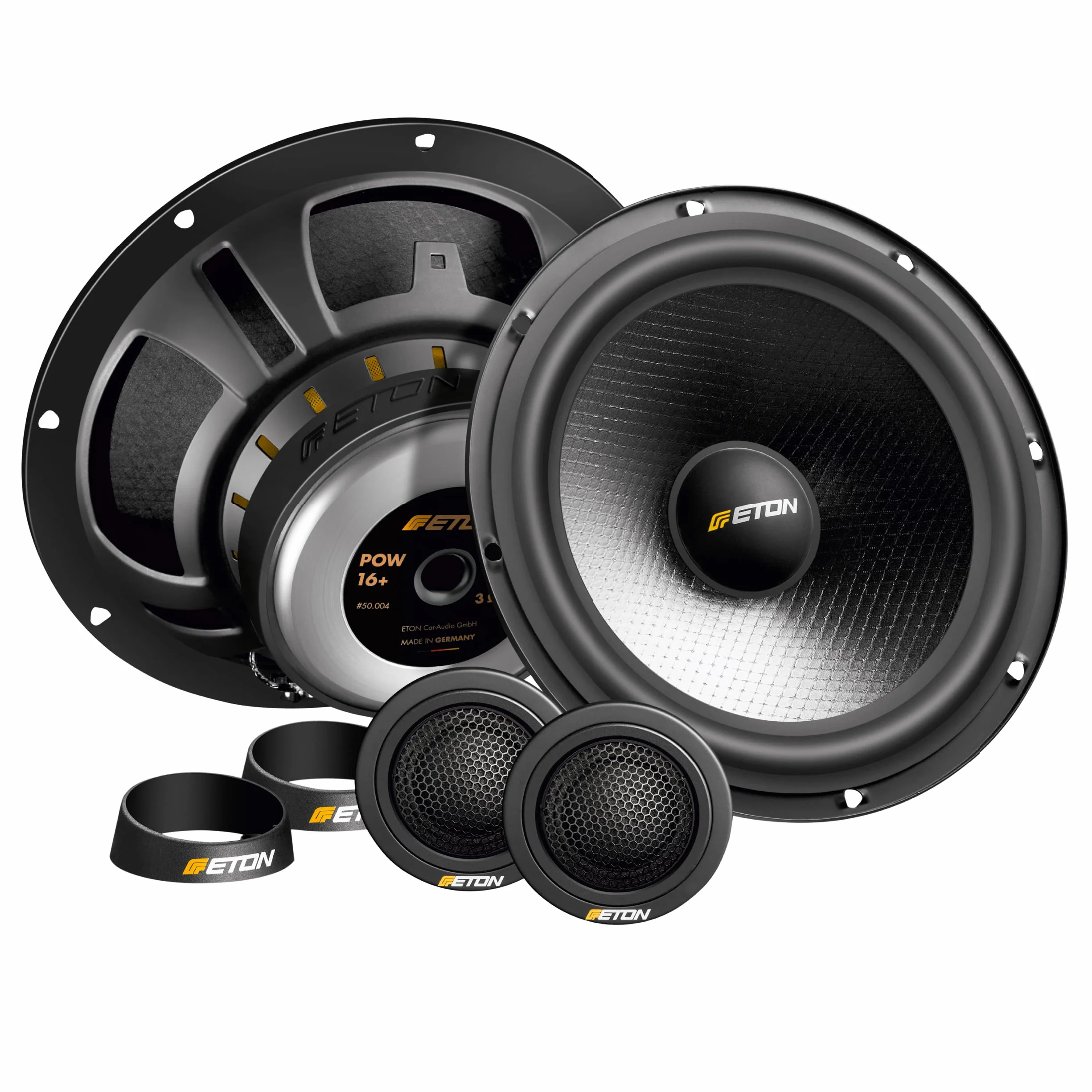 ETON POW 16+ – 16,5 cm / 6,5 Zoll 2-Wege Komponenten System, Auto Lautsprecher Made in Germany, 100 Watt