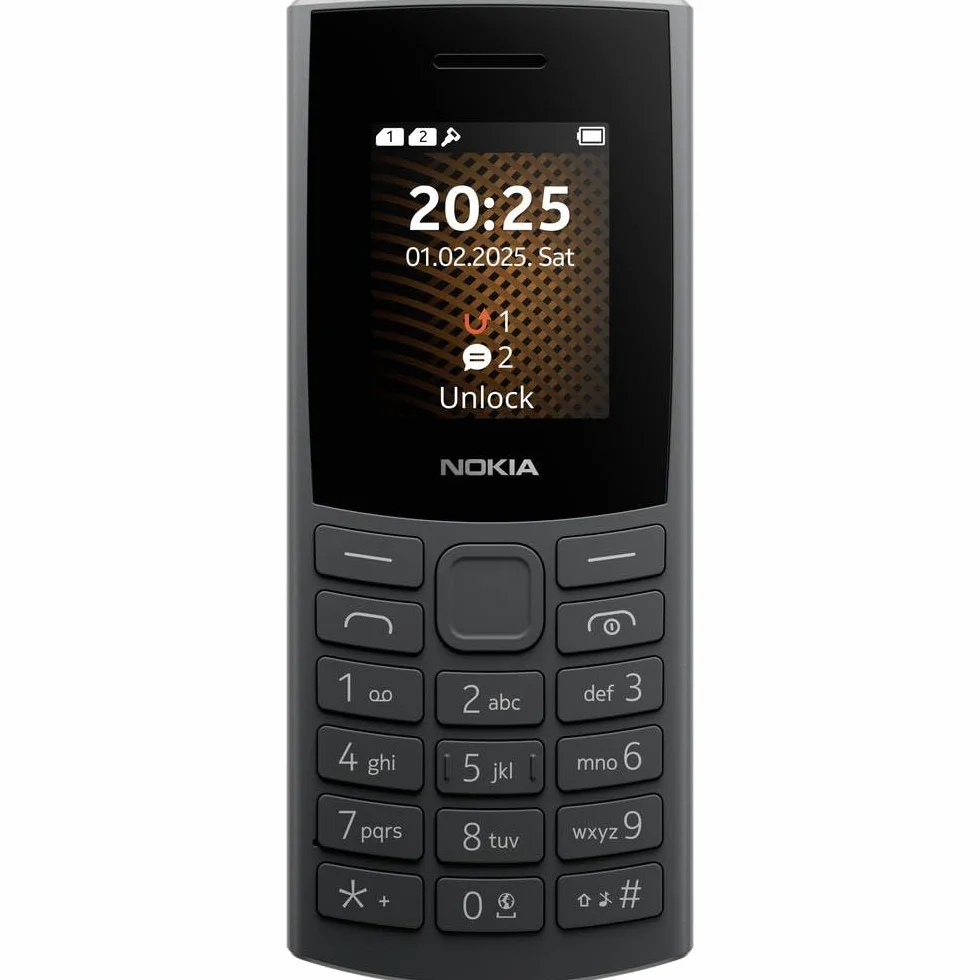 Nokia 105 4G 2. Edition (2024) (1,77 Zoll Display, herausnehmbarer 1450 mAh Akku, 128 MB Speicher erweiterbar, Bluetooth 5.0, USB Typ-C, 3,5mm Klinkenbuchse, Dual-SIM, IP54, FM-Radio) Charcoal
