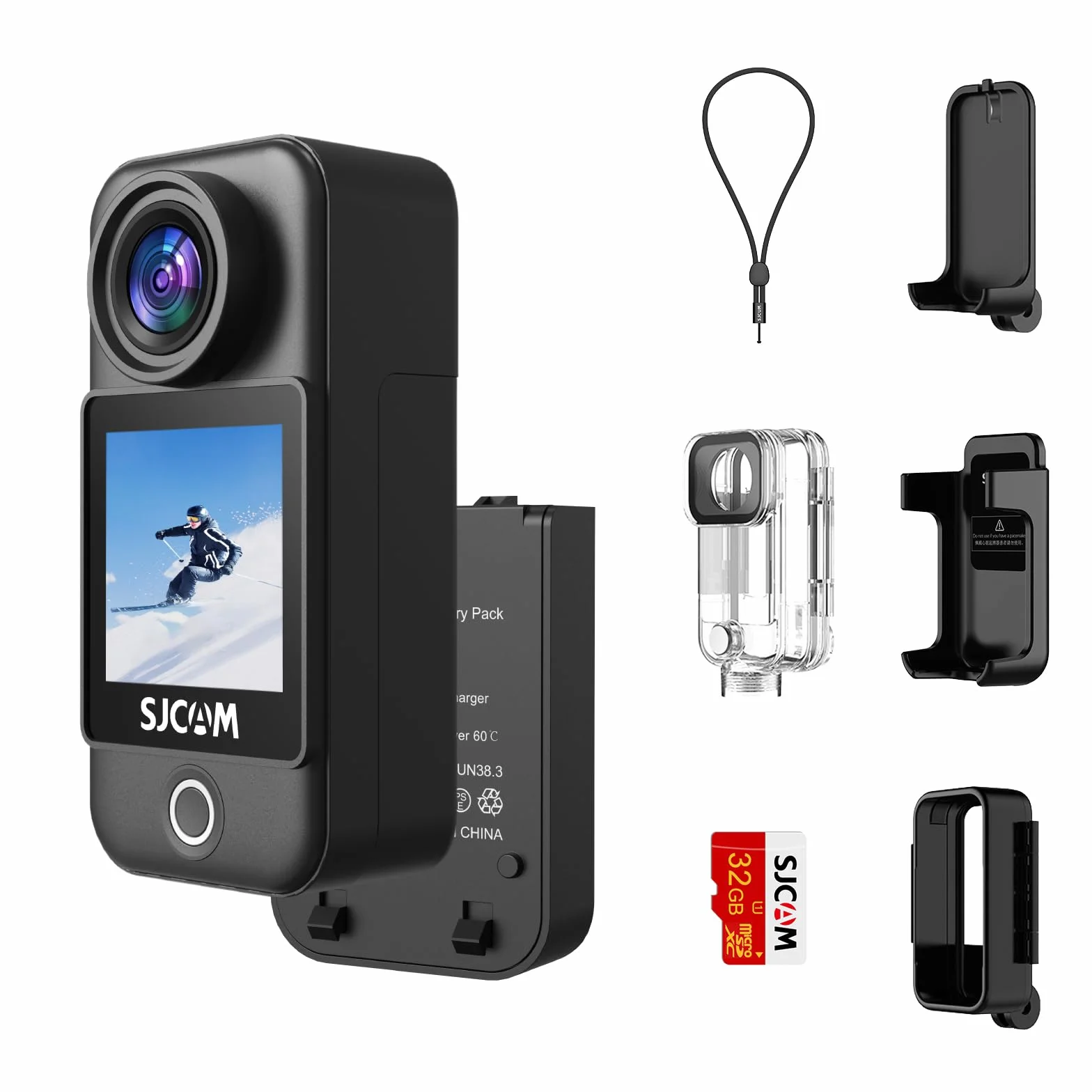SJCAM C300 Pocket Action Kamera 4K30fps, 1.33'' Touchscreen Sportkamera, 2.4G/5G Dual WiFi 20MP Helmkamera, 6-axis EIS Unterwasserkamera 30m/98ft Wasserdicht