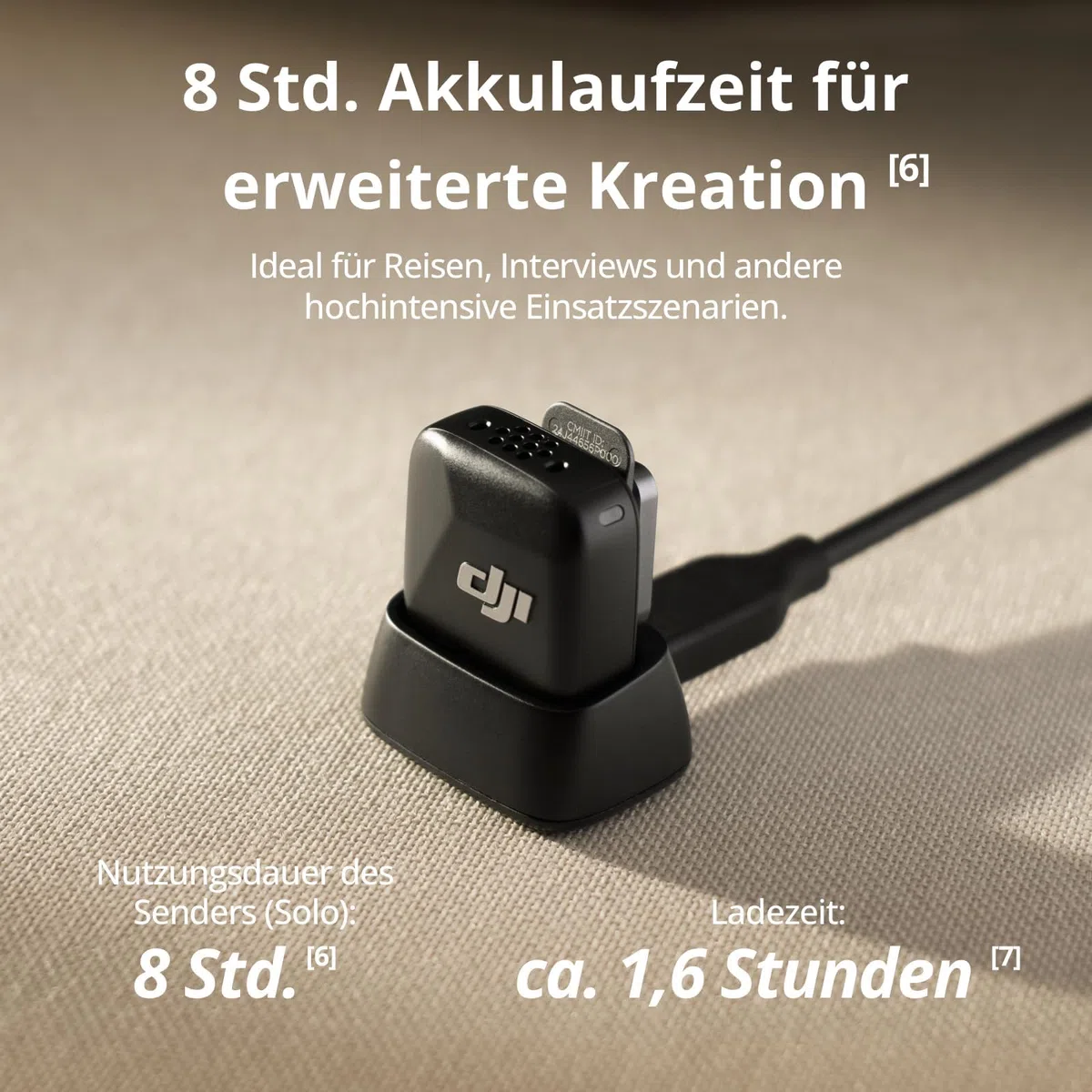 DJI Mic Mini Sender Mikrofon Infinity Schwarz, Ultraleicht, OsmoAudio, Geräuschunterdrückung, Wireless Mikrofon für Handy/Kamera, iPhone, Android