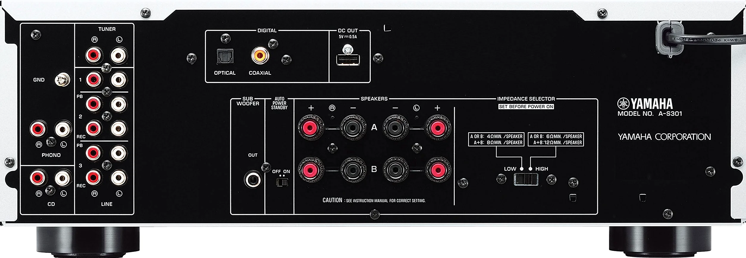 Yamaha A-S301 Stereo Vollverstärker silber D/A Wandler