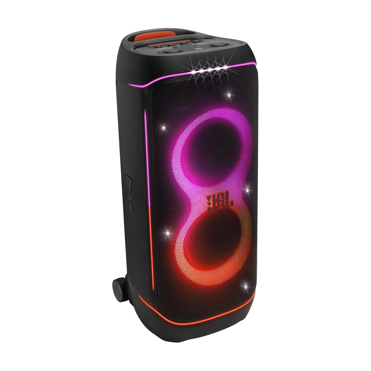 JBL PartyBox 720 Kabelloser Bluetooth-Partylautsprecher mit dynamischer Lichtshow, 15 Stunden Spielzeit, IPX4-spritzwassergeschützt, JBL Pro Sound & Auracast Multi-Speaker-Verbindung, Schwarz