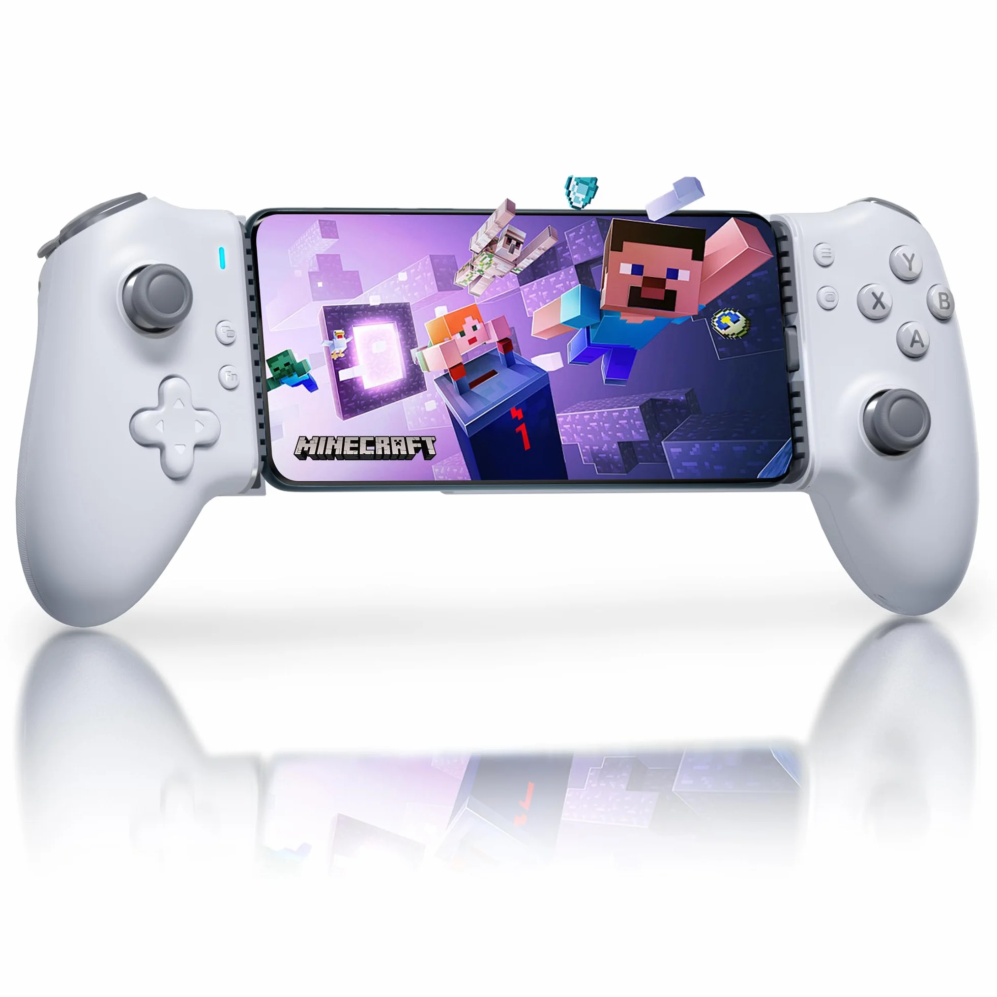 EasySMX M15 Handy Controller für iPhone15 Series mit USB C, Bluetooth, Hall Effekt Trigger & Joystick, mechanische Tasten, Weiß