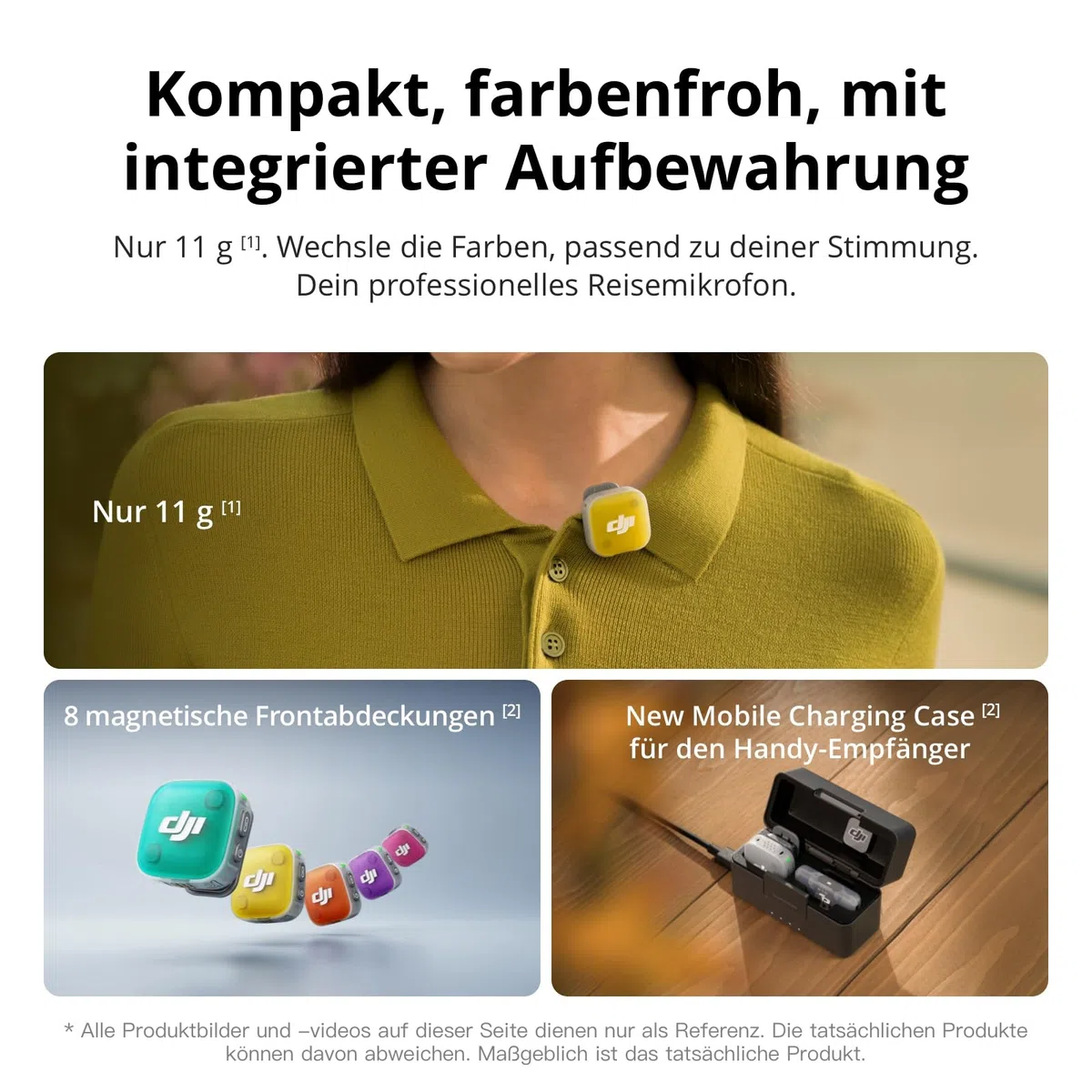 DJI Mic Mini 2 Lavalier-Mikrofon Ansteckmikrofon 2 TX + 1 RX Ladeschale 48h Akkulaufzeit