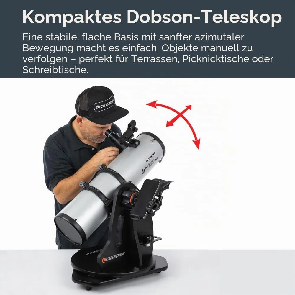 Celestron 22481 StarSense Explorer 130 mm Tisch-Dobson-Teleskop mit Smartphone-App-Unterstützung Funktioniert mit der StarSense-App - kompatibel mit iOS/Android
