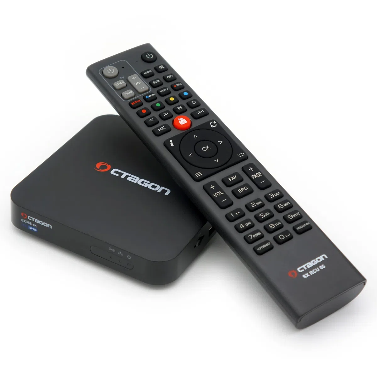 Octagon SX988 4K UHD H.265 HEVC Internet Smart TV Set-Top Box - Multi-Boot Receiver und Sat to IP TV, DLNA, YouTube, Web-Radio (SX988 mit 300 WLAN)