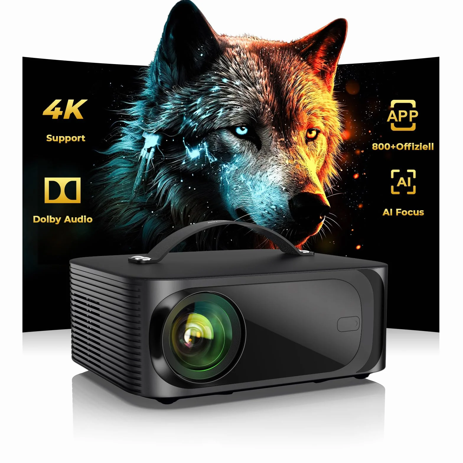 ONOAYO Beamer 4k Heimkino Projektor 1500 ANSI HDR10 WiFi 6 Bluetooth 5.4 Smart mini