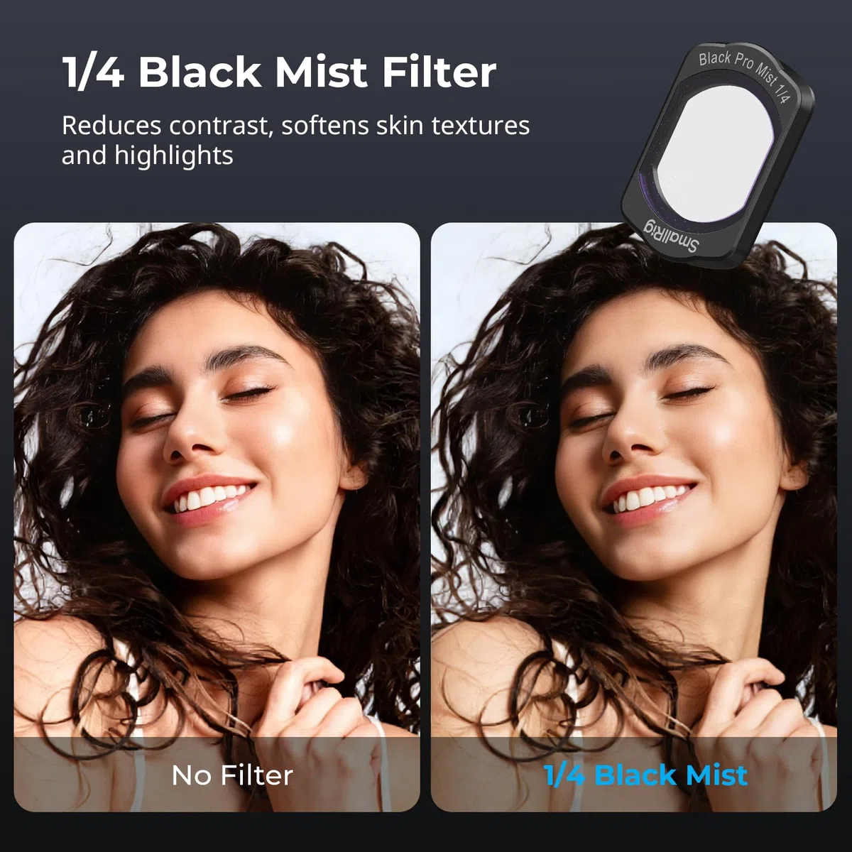 SMALLRIG Magnetisches Weitwinkelobjektiv- & ND- & CPL- & Effektfilter-Set für DJI Osmo Pocket 4/3, 4 Pack Weitwinkelobjektiv, CPL, 1/4 Black Diffusion, verstellbare ND2-32 Filter, HD-Optisc Glas -5834