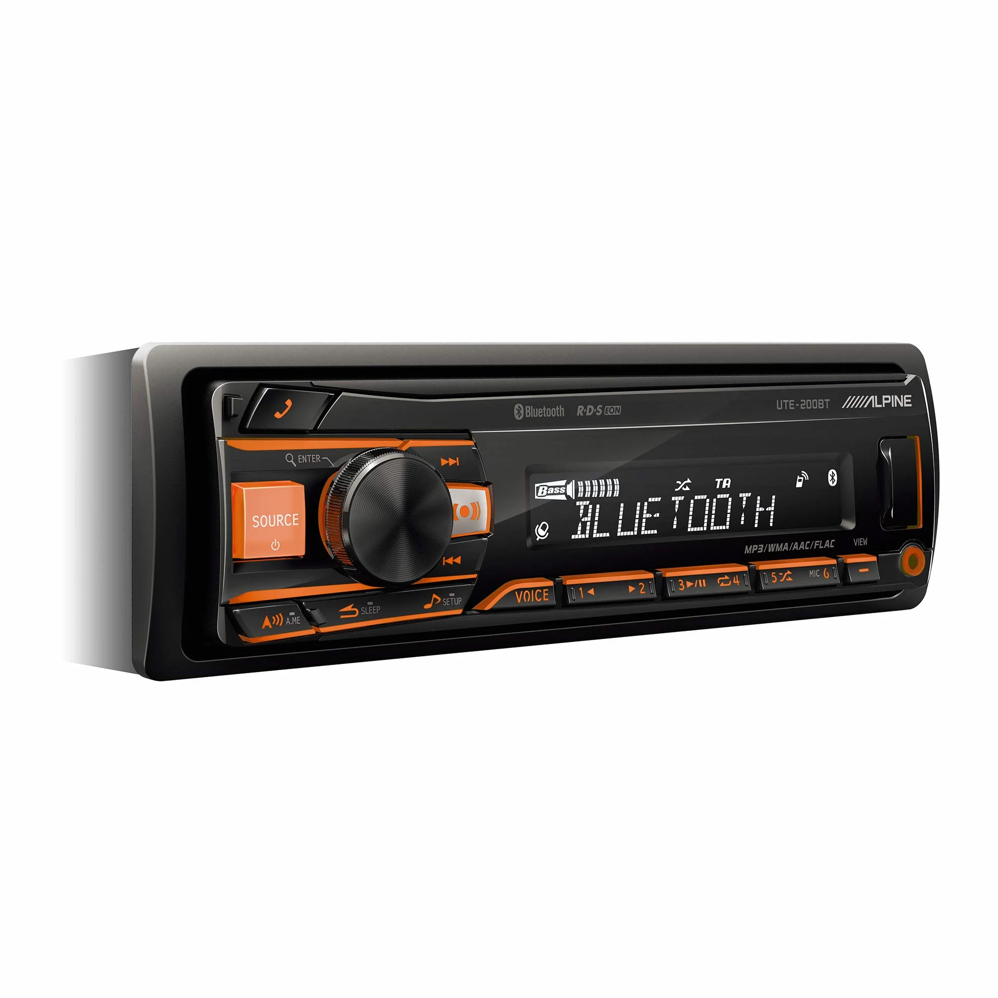 Alpine Electronics UTE-200BT Autoradio Bluetooth 1DIN, Schwarz (RGB Beleuchtung)