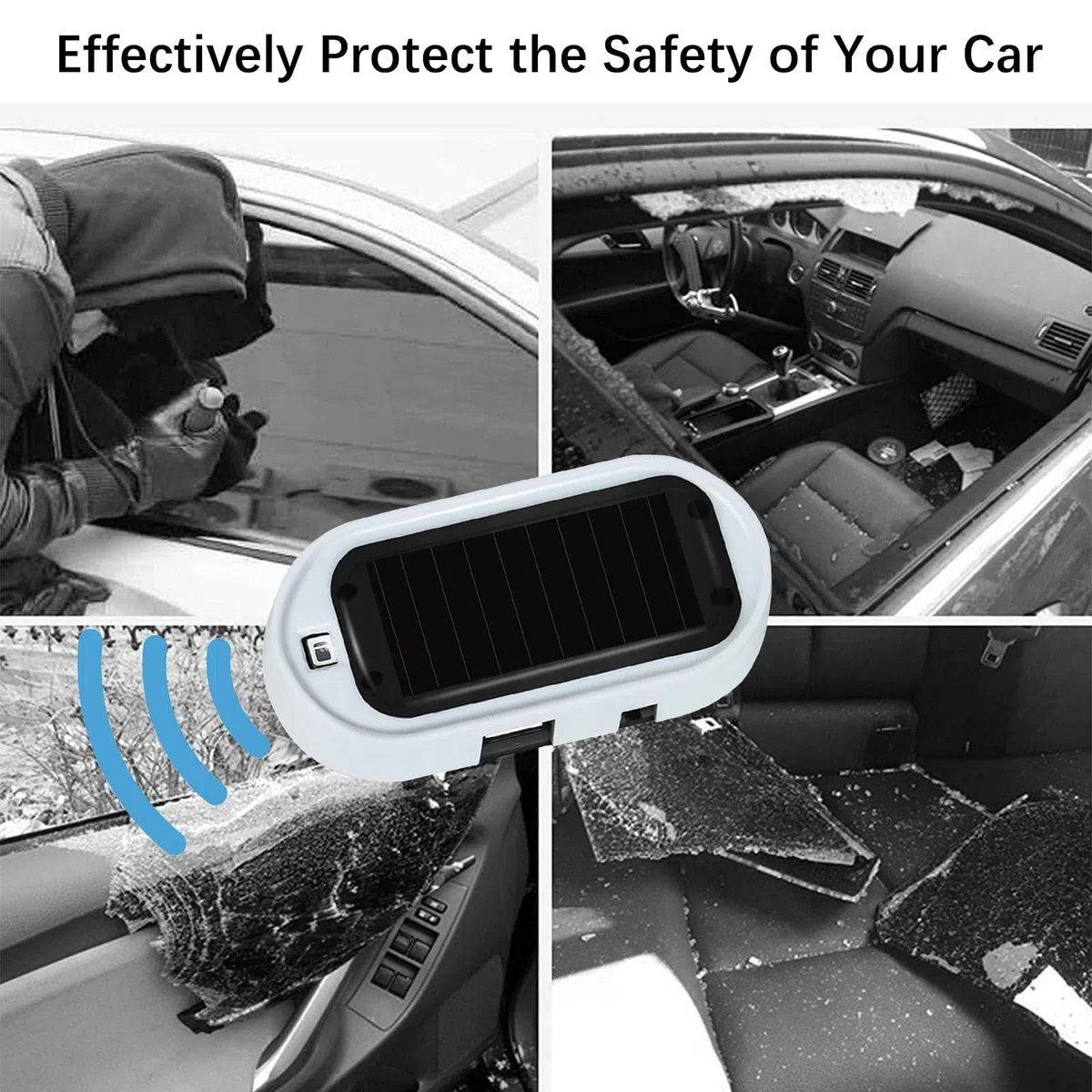 Solar Auto Alarmanlage Anti-Diebstahl Blinklampe - Dummy-Alarm-System mit blinkender roter LED