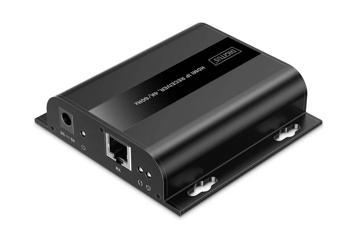 DIGITUS HDMI IP Extender Receiver DS-55351 UHD 4K 60Hz HDMI 2.0 200m Reichweite CAT 6 Schwarz
