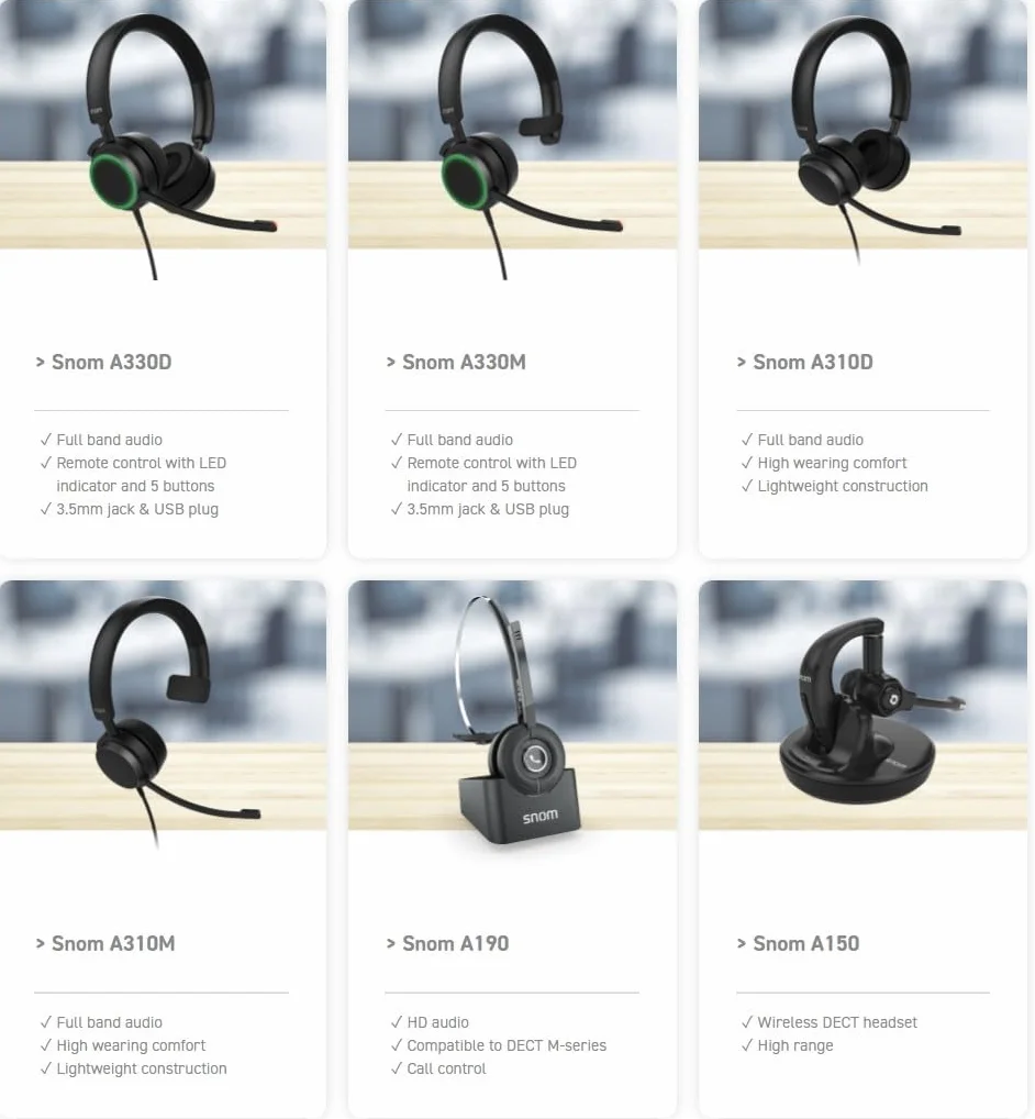 Snom A170C DECT-Headset, BT 5.3, ANC, Hot-Swap Akku, Kabellos, Schwarz, 25m Reichweite, VoIP