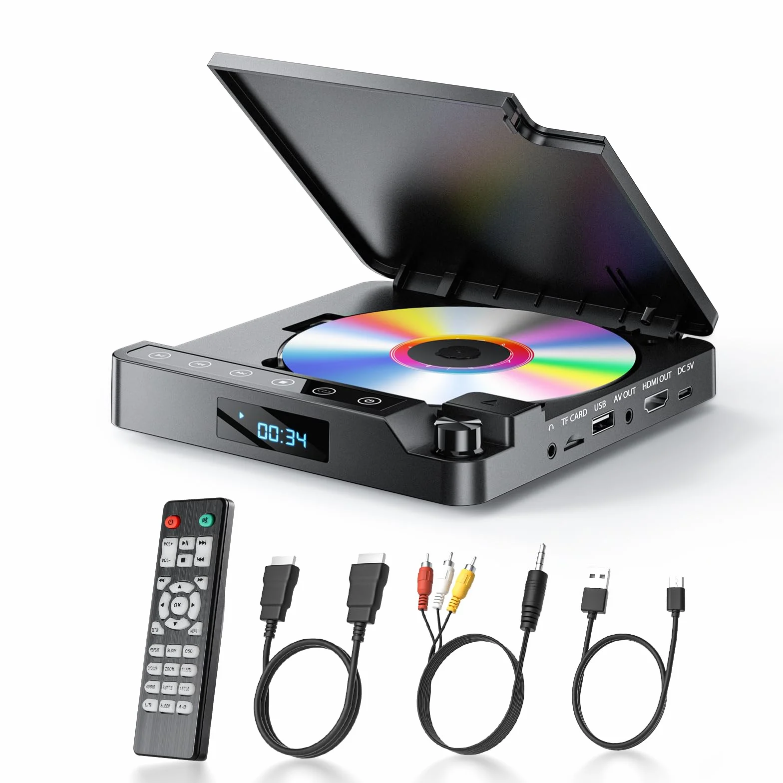Desobry DVD Player 1080p HDMI AV USB TF-Karte All Region Free