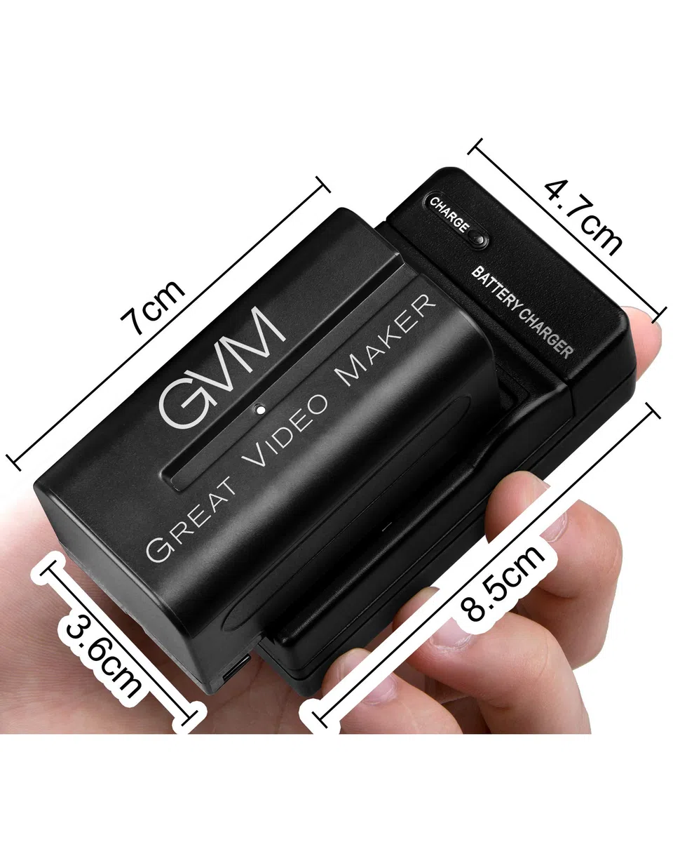 GVM BC-750/770 Akku und Ladegerät 4400mAh für F975, 960, F950, F930, F770, F750, F550, DCR, DSR, HDR, FDR, HVR, HVL und LED Video Licht