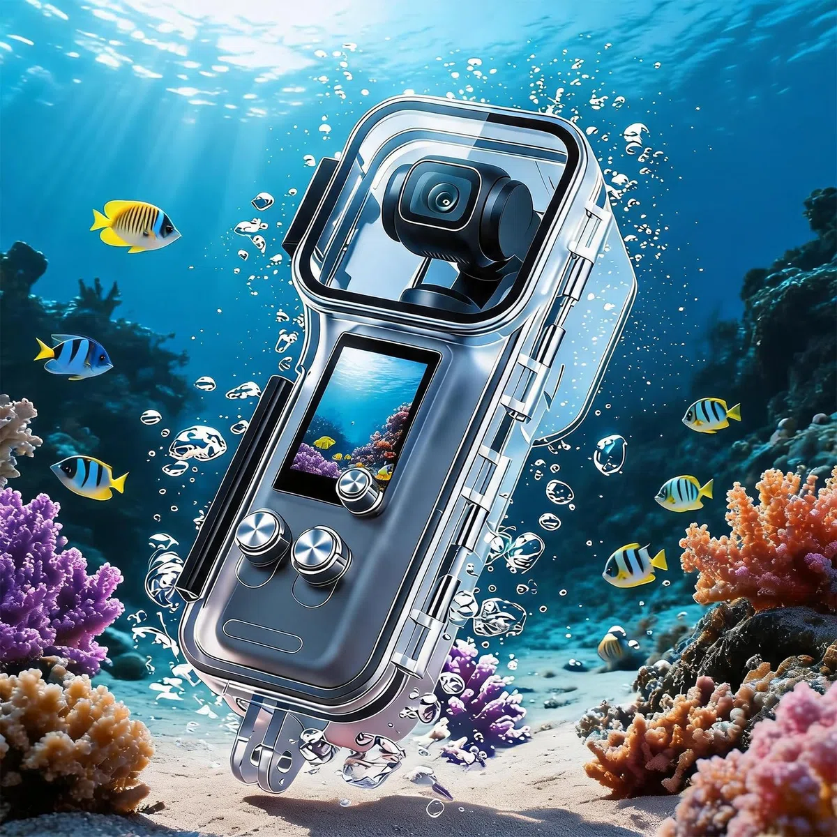 Wasserdichtes Tauchgehäuse für DJI Osmo Pocket 4, 50 m Unterwasser-Gehäuse, transparenter Linse Schutzgehäuse Zubehör für Action Kamera zum Tauchen, Schnorcheln, Surfen und Schwimmen