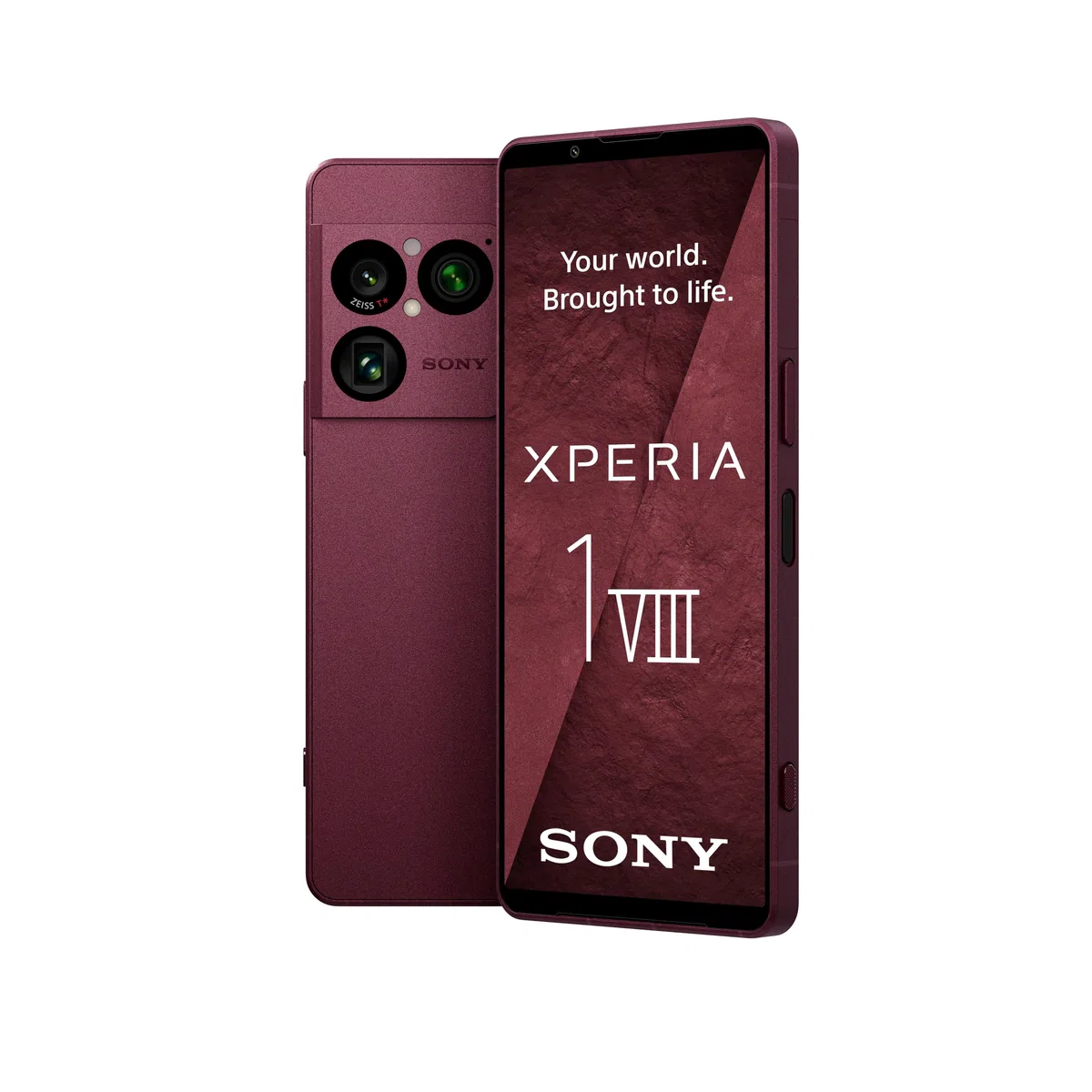 Sony Xperia 1 VIII - 6,5" 19,5:9 FHD+ HDR OLED 120Hz, Dreifach-Kamera mit neuem Teleobjektiv, Xperia AI, Akku für 2 Tage, 3,5mm Audio, Dual SIM, Granat-Rot
