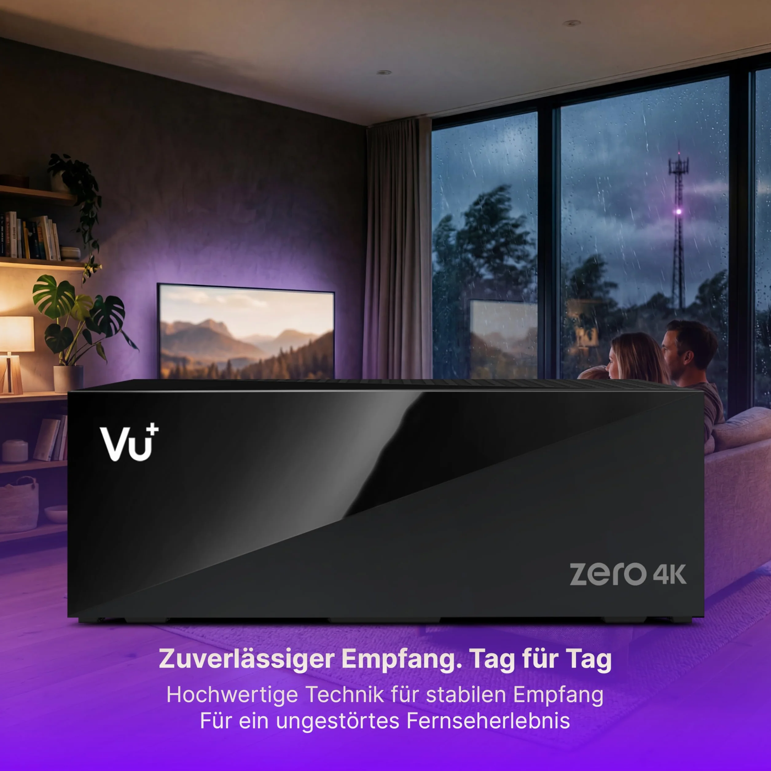 VU+ Zero 4K Combo Kabel- und Antennen-Receiver UHD 2160p – DVB-C/T2 Hybrid-Tuner mit HDR10, HLG, CI+ Slot, Linux Enigma2, HDMI 2.0 und HEVC, freenet TV bereit, lüfterloser Receiver, schwarz