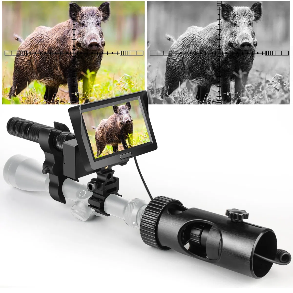 KinZon HD-Nachtsichtbrille für die Jagd, professionell, SD-Karte 32 G im Lieferumfang enthalten, Infrarot HD 720P mit 4,3 Zoll Bildschirm.