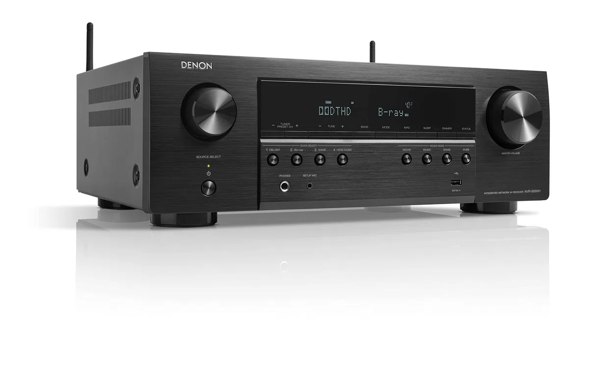 Denon AVR-S660H 5.2-Kanal AV-Receiver, 8K HDMI, Dolby Surround, Bluetooth, WLAN, AirPlay 2, HEOS, Schwarz
