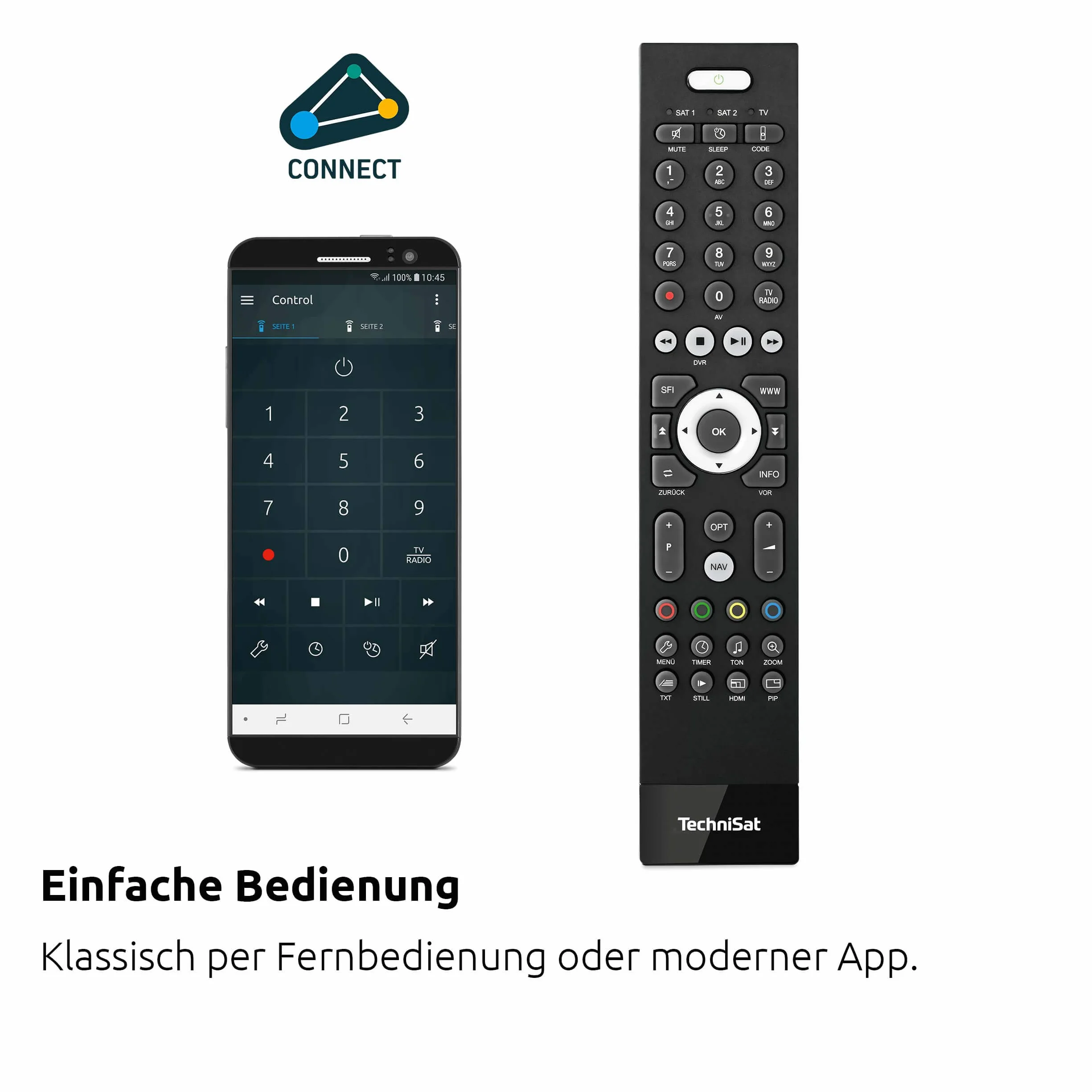 TechniSat DIGIT ISIO S2 - HD Sat-Receiver mit Twin-Tuner (HDTV, DVB-S2, PVR Aufnahmefunktion via USB oder im Netzwerk, Smart-TV, CI+, HDMI, App-Steuerung, UPnP-Livestreaming) schwarz, 0000/4756