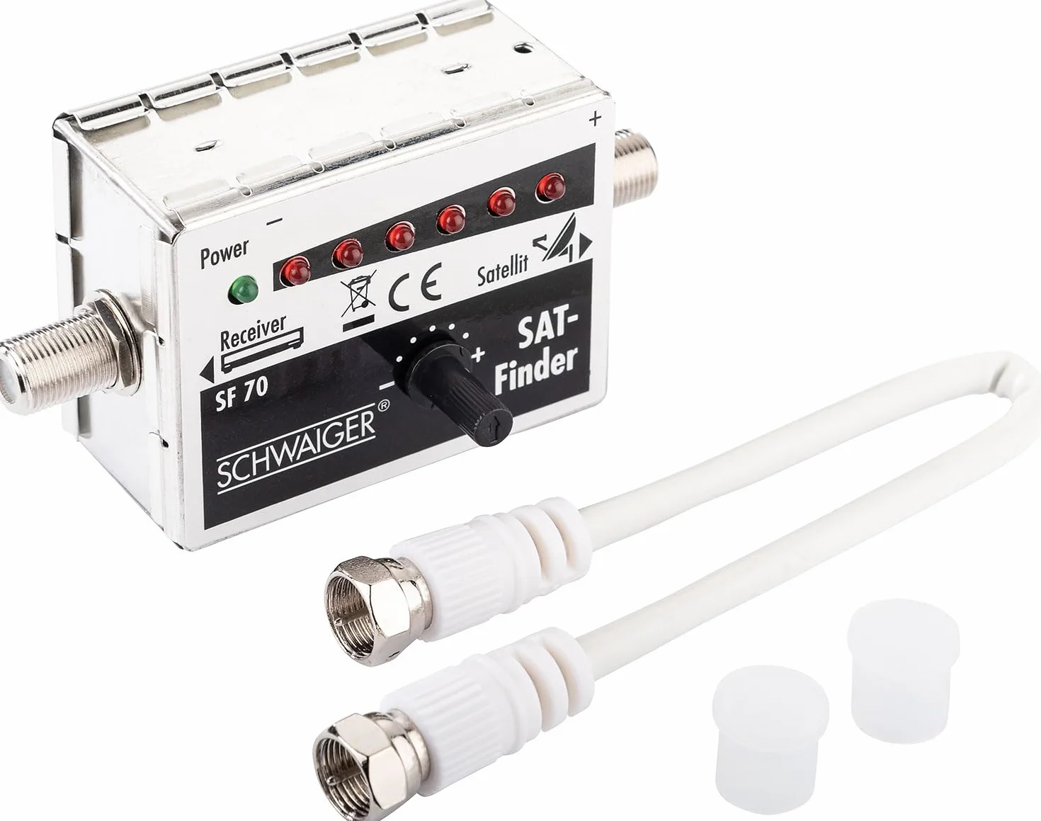 SCHWAIGER SAT-Anlage Komplett-Set digital Satelitenschüssel Single LNB Satelliten-Kabel 10m SAT-Finder Sat Antenne Stahl 40cm inkl. Montagezubehör Sat-Schüssel klein 1-Teilnehmer-Anlage