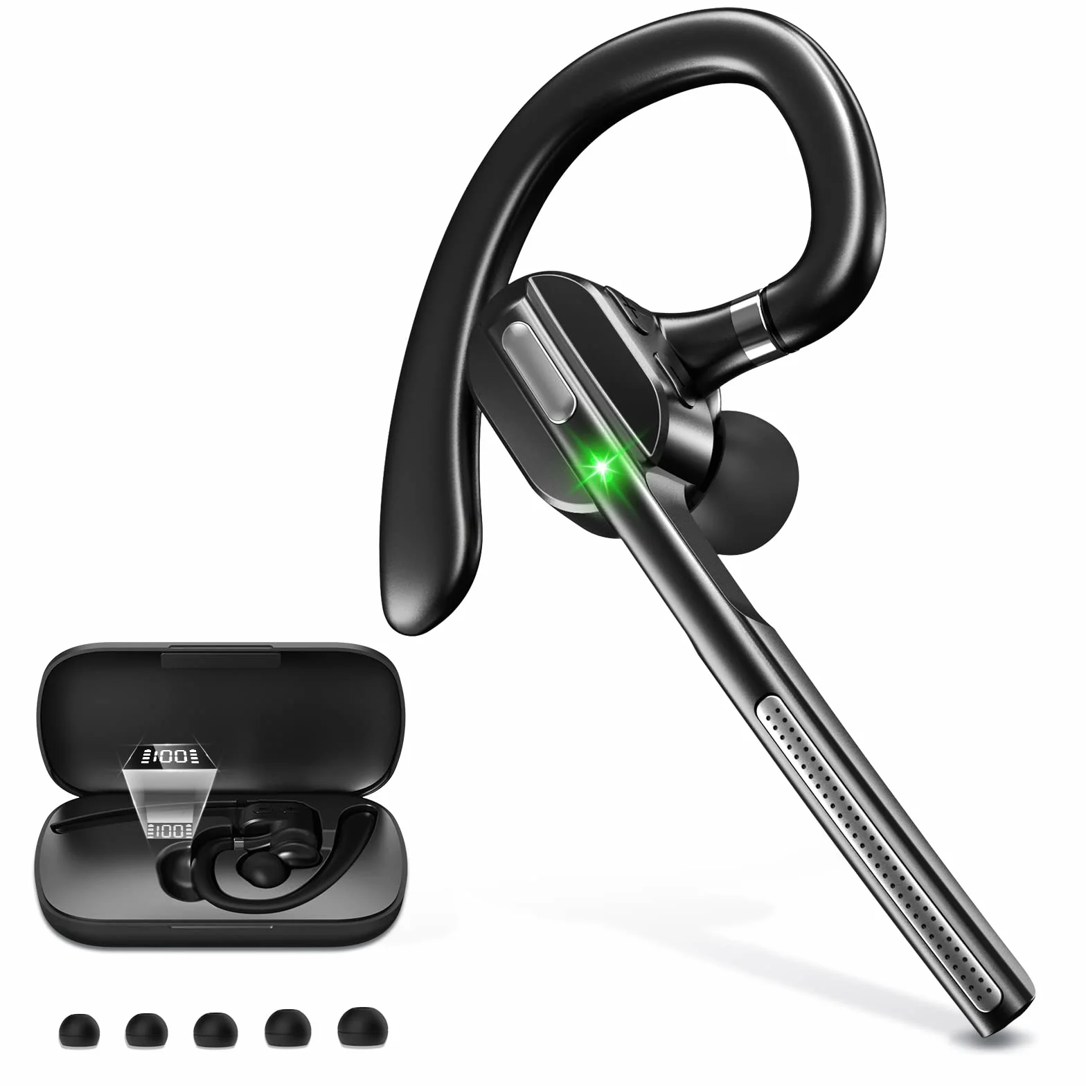 Bluetooth Headset Freisprechanlage mit Mikrofon CVC8.0 70 Std Spielzeit Ladecase In Ear Kabellos für Autofahren
