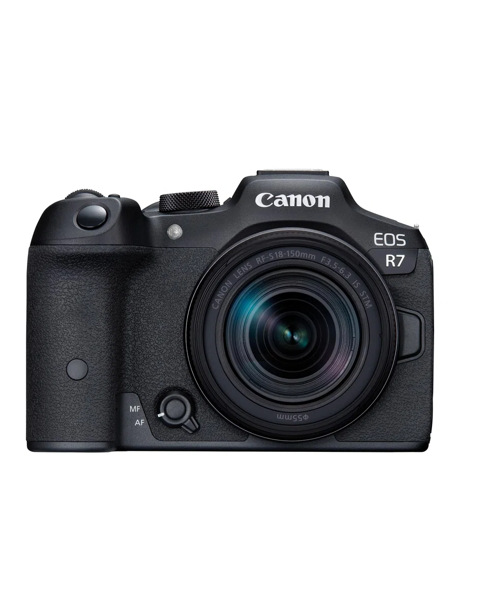 Canon EOS R7 Systemkamera mit RF-S 18–150mm Objektiv 32,5 MP APS-C CMOS-Sensor Dual Pixel CMOS AF II UVC/UAC-kompatibel