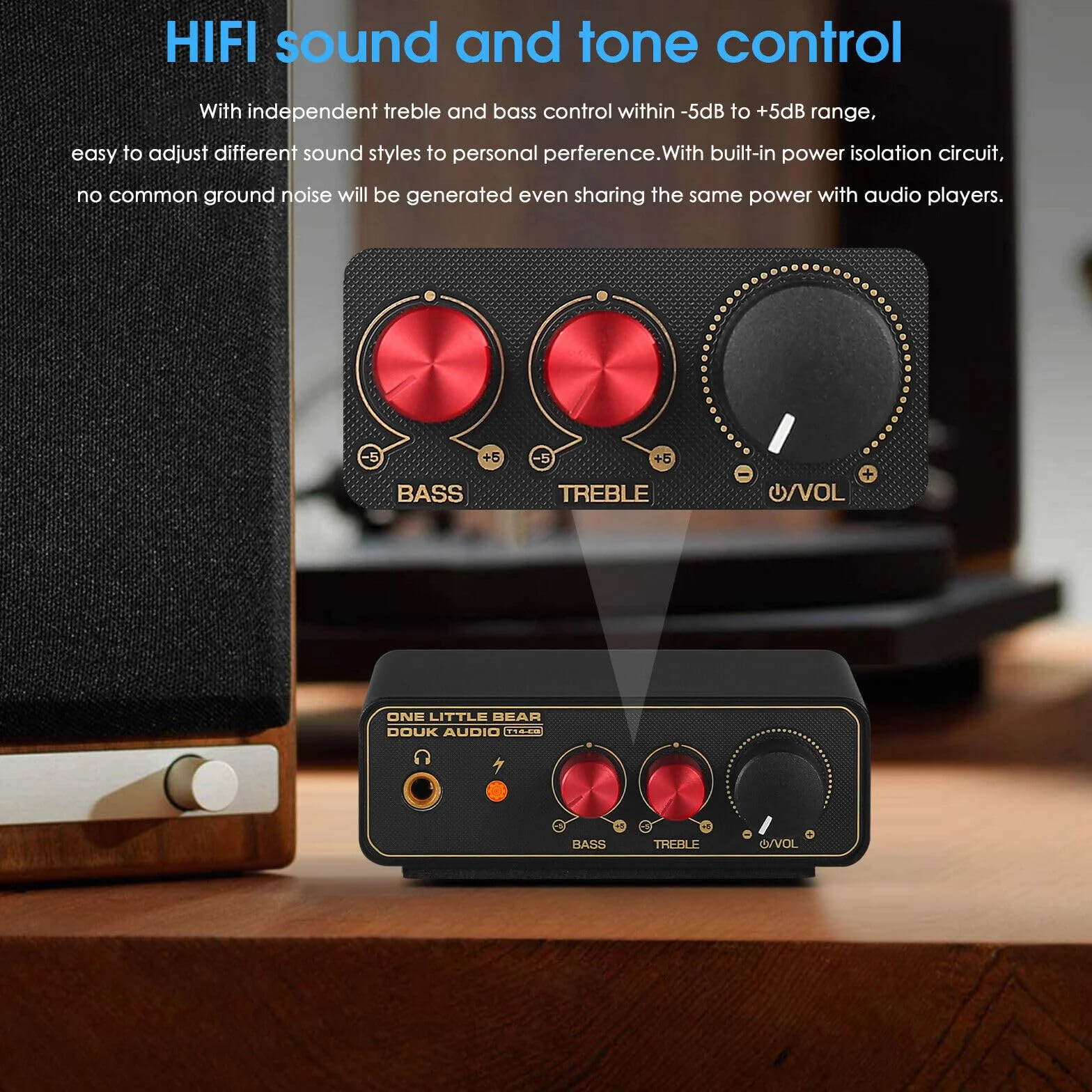 HiFi MM/MC RIAA Plattenspieler Phono-Vorverstärker LP Vinyl Turntable Preamp Mini Kopfhörer-Verstärker (T14-EQ)