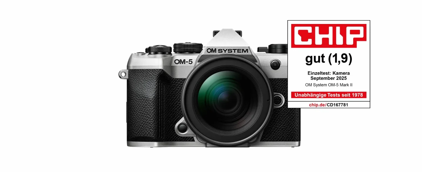 OM SYSTEM OM-5 Mark II Micro Four Thirds Systemkamera Inkl. M.Zuiko Digital 14-150mm F4-5.6 II Objektiv,20 MP Live MOS-Sensor,5-Achsen-Bildstabilisierung,IP53-Wetterschutz, Handheld HighRes Shot 50 MP