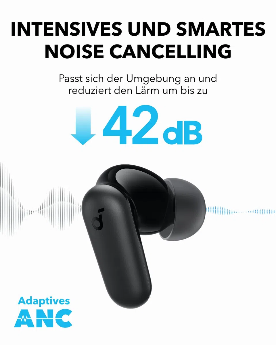 Anker soundcore P30i Kabellose Ohrhörer mit Geräuschunterdrückung, Bass, 45h Spielzeit, IP54, Bluetooth 5.4